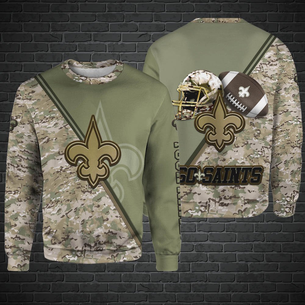 Alternative view of New Orleans Saints Hoodie, Sweatshirt, Zipper, Tshirts 2024 Version Customized Your Name, Camouflage Shirts For Sport Fans, Sport Gifts ETHY-53613