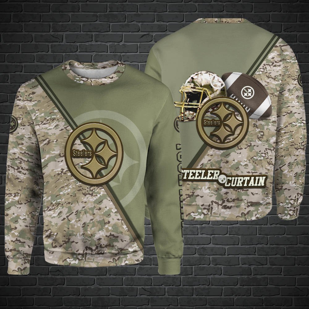 Alternative view of Pittsburgh Steelers Hoodie, Sweatshirt, Zipper, Tshirts 2024 Version Customized Your Name, Camouflage Shirts For Sport Fans, Sport Gifts ETHY-53613