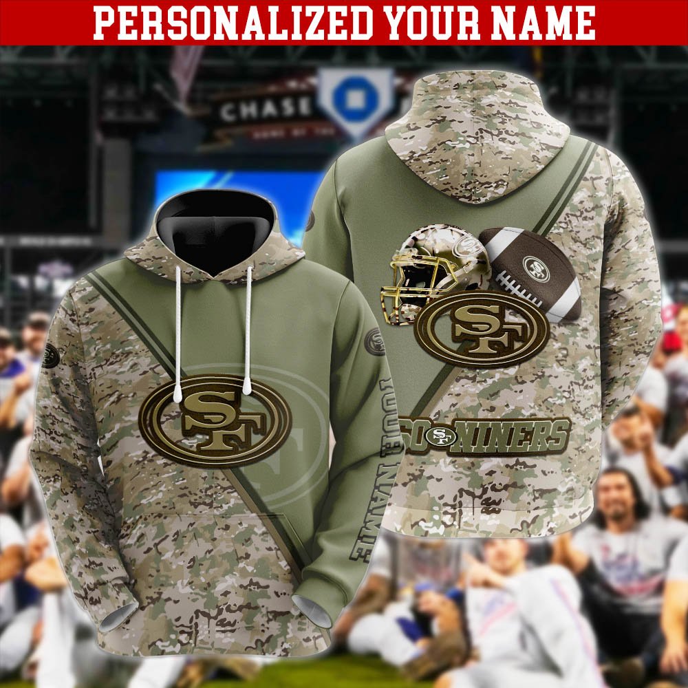 San Francisco 49ers Hoodie, Sweatshirt, Zipper, Tshirts 2024 Version Customized Your Name, Camouflage Shirts For Sport Fans, Sport Gifts ETHY-53613