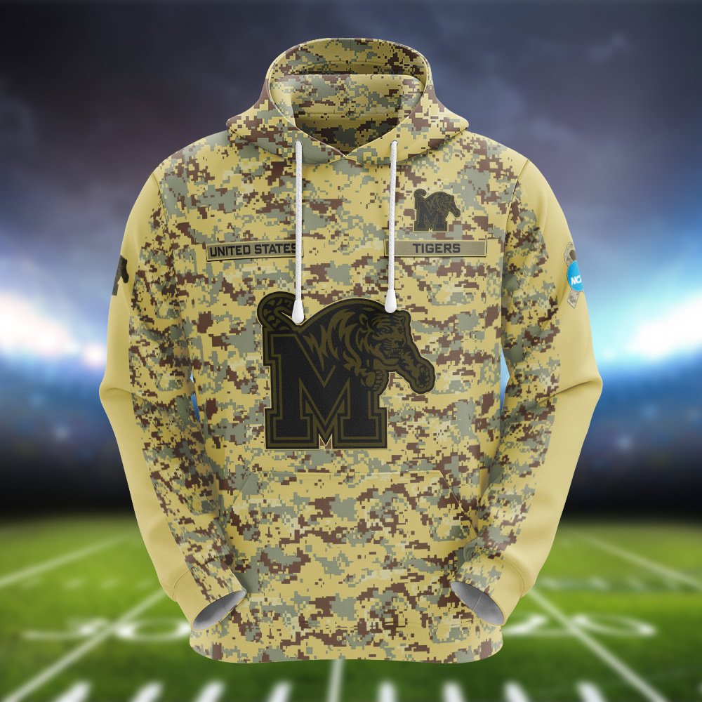 Alternative view of Memphis Tigers Camouflage Hoodie, Sweatshirt, T-shirt, Zipper 2024 Version Customized  Your Name And Number, Shirts For Football Fans, Sport Gifts ETHY-53721