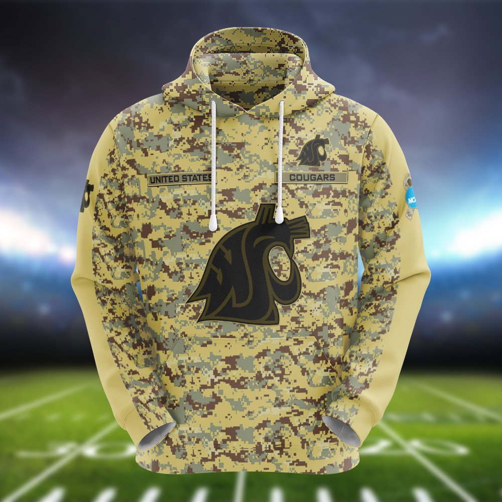 Alternative view of Washington State Cougars Camouflage Hoodie, Sweatshirt, T-shirt, Zipper 2024 Version Customized  Your Name And Number, Shirts For Football Fans, Sport Gifts ETHY-53721