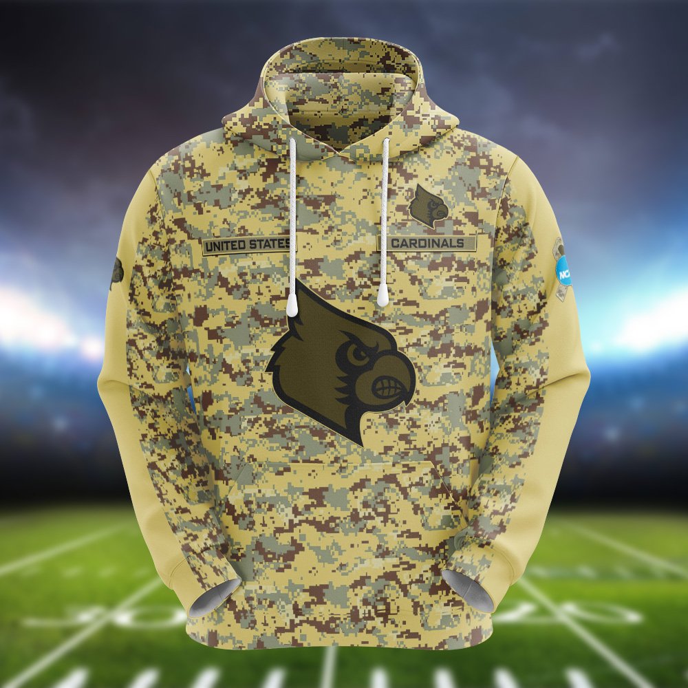 Alternative view of Louisville Cardinals Camouflage Hoodie, Sweatshirt, T-shirt, Zipper 2024 Version Customized  Your Name And Number, Shirts For Football Fans, Sport Gifts ETHY-53721