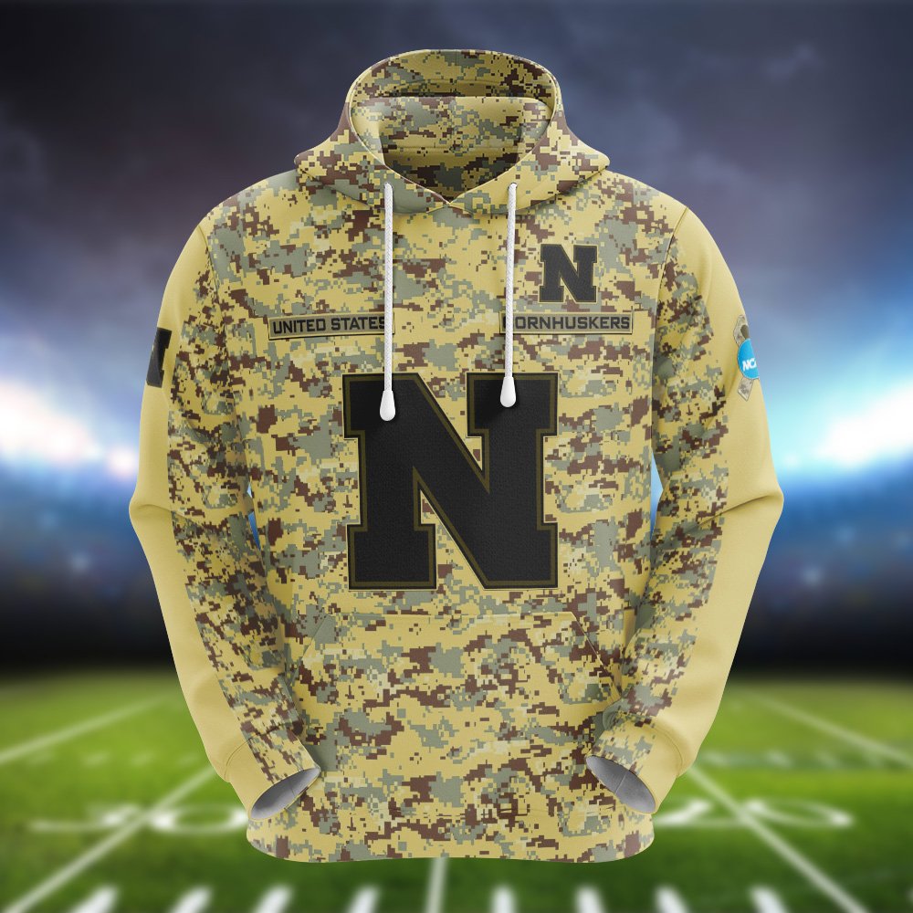 Alternative view of Nebraska Cornhuskers Camouflage Hoodie, Sweatshirt, T-shirt, Zipper 2024 Version Customized  Your Name And Number, Shirts For Football Fans, Sport Gifts ETHY-53721