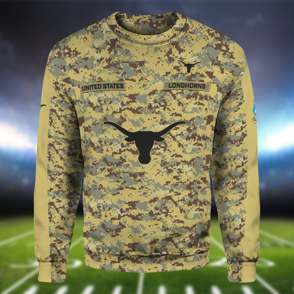 Texas Longhorns Camouflage Hoodie, Sweatshirt, T-shirt, Zipper 2024 Version Customized Your Name And Number, Shirts For Football Fans, Sport Gifts ETHY-53721 - Image 4