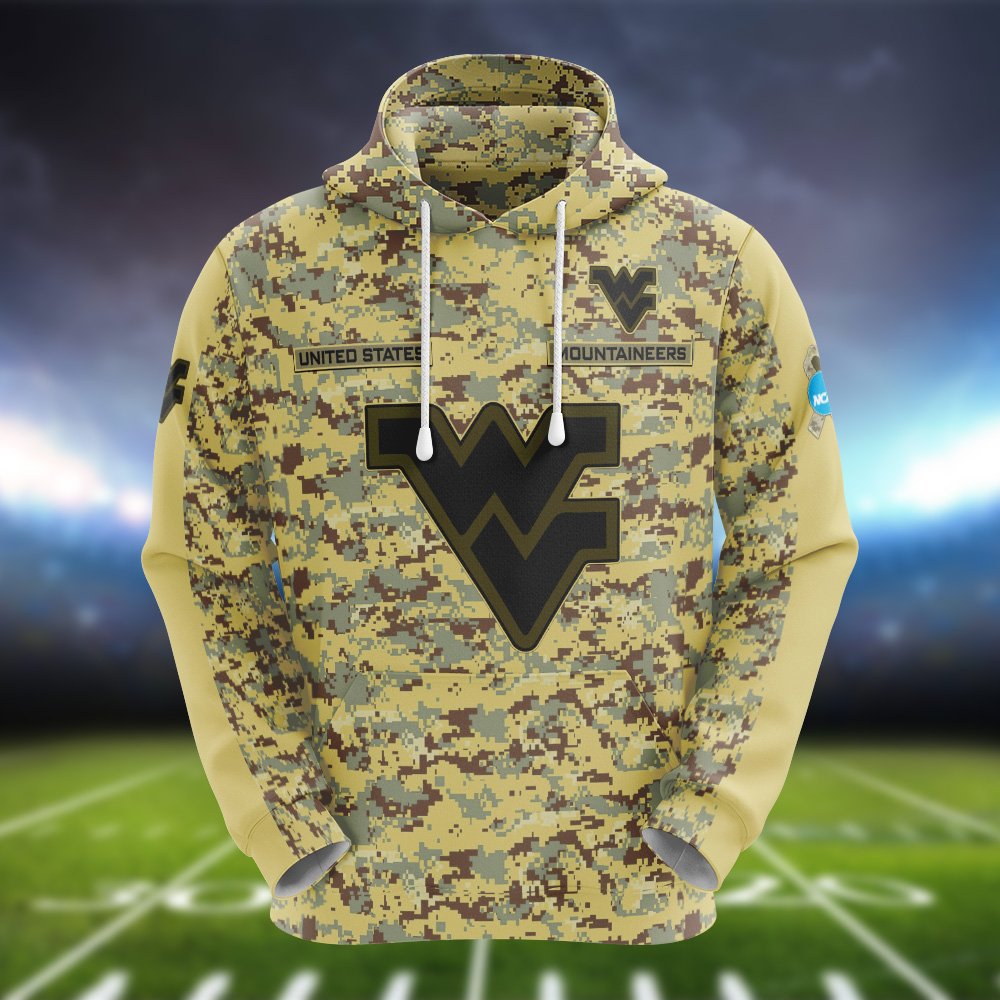 Alternative view of West Virginia Mountaineers Camouflage Hoodie, Sweatshirt, T-shirt, Zipper 2024 Version Customized  Your Name And Number, Shirts For Football Fans, Sport Gifts ETHY-53721