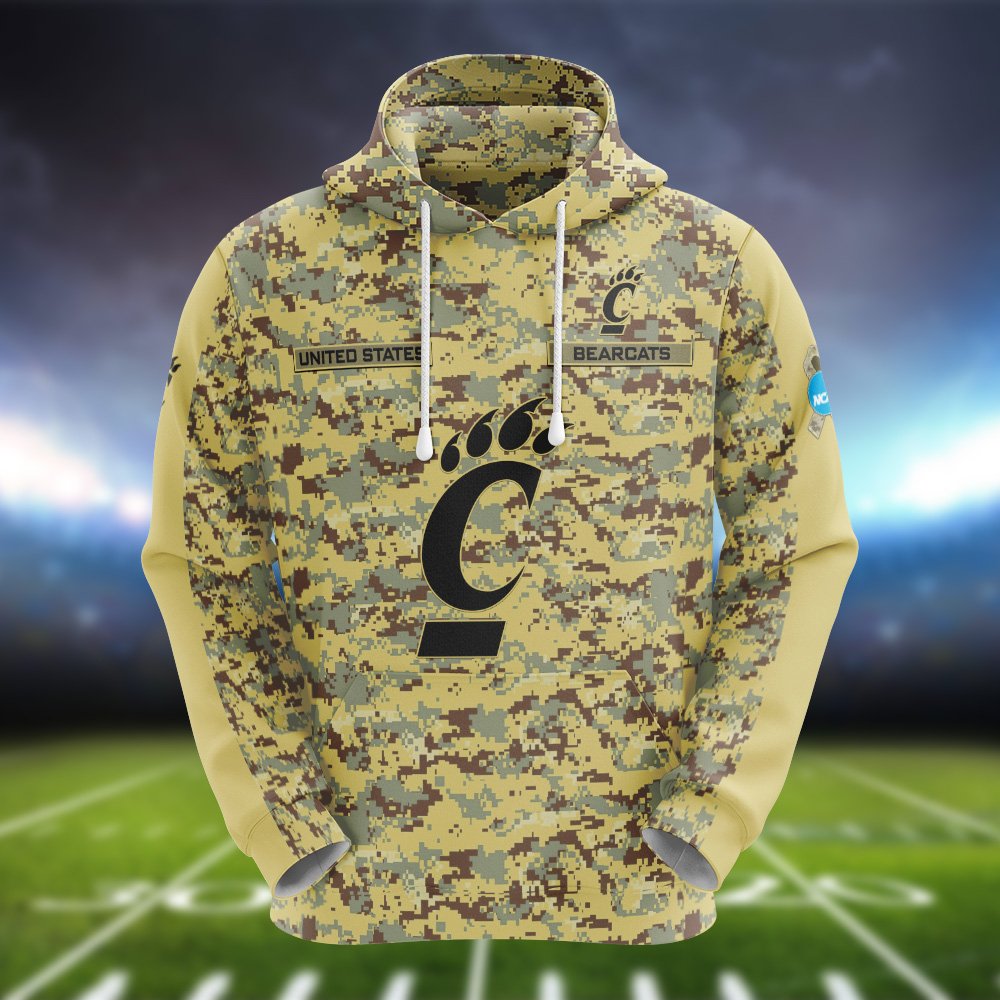 Alternative view of Cincinnati Bearcats Camouflage Hoodie, Sweatshirt, T-shirt, Zipper 2024 Version Customized  Your Name And Number, Shirts For Football Fans, Sport Gifts ETHY-53721