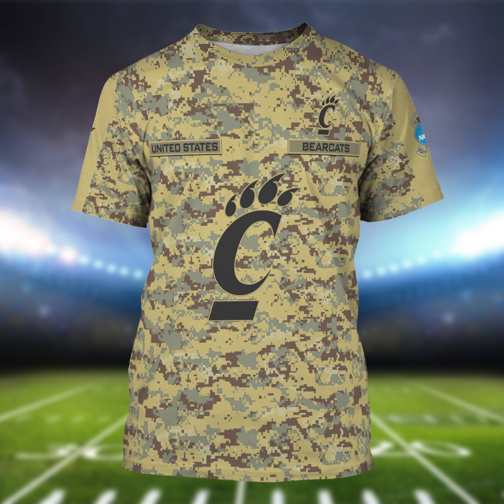 Cincinnati Bearcats Camouflage Hoodie, Sweatshirt, T-shirt, Zipper 2024 Version Customized Your Name And Number, Shirts For Football Fans, Sport Gifts ETHY-53721 - Image 5