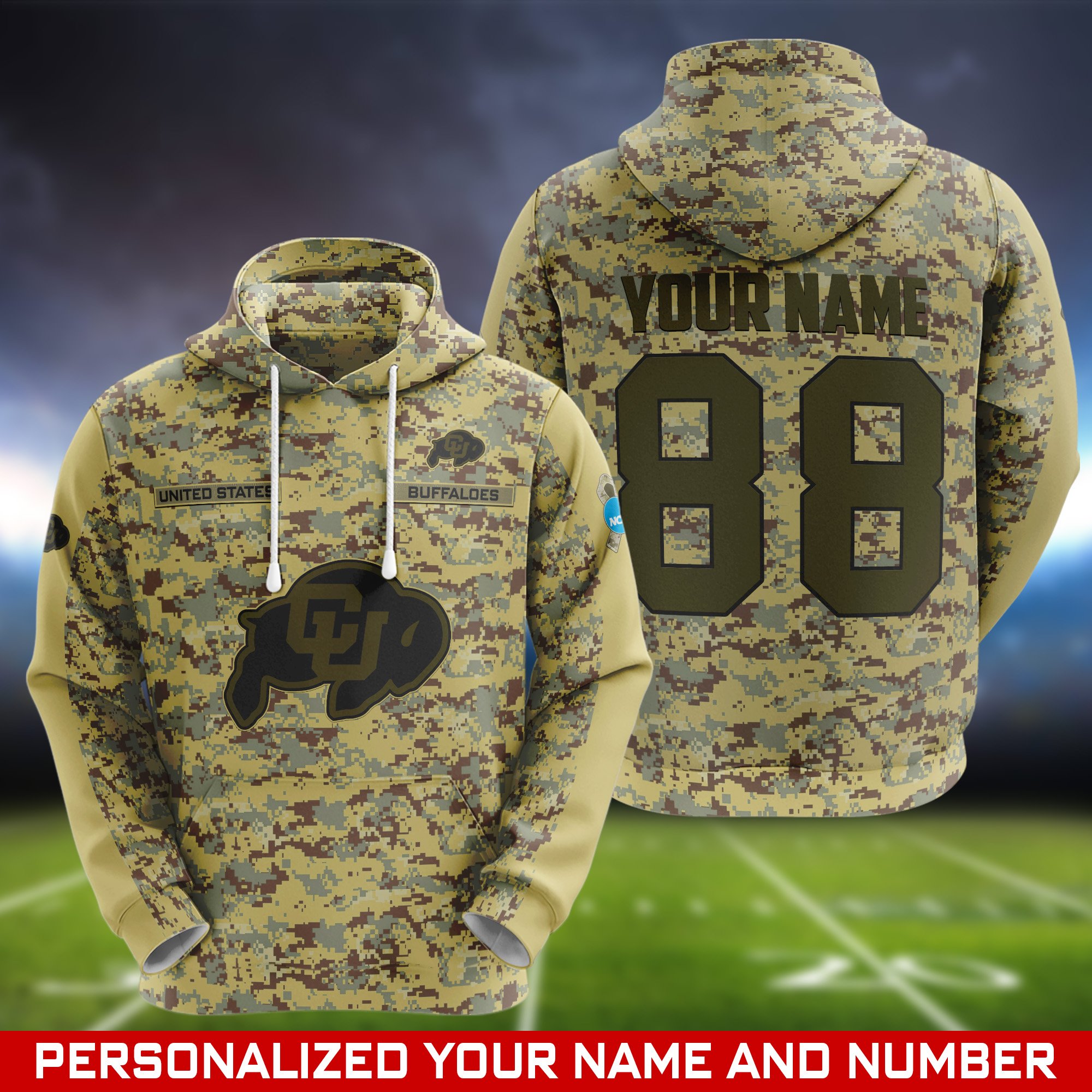 Colorado Buffaloes Camouflage Hoodie, Sweatshirt, T-shirt, Zipper 2024 Version Customized  Your Name And Number, Shirts For Football Fans, Sport Gifts ETHY-53721