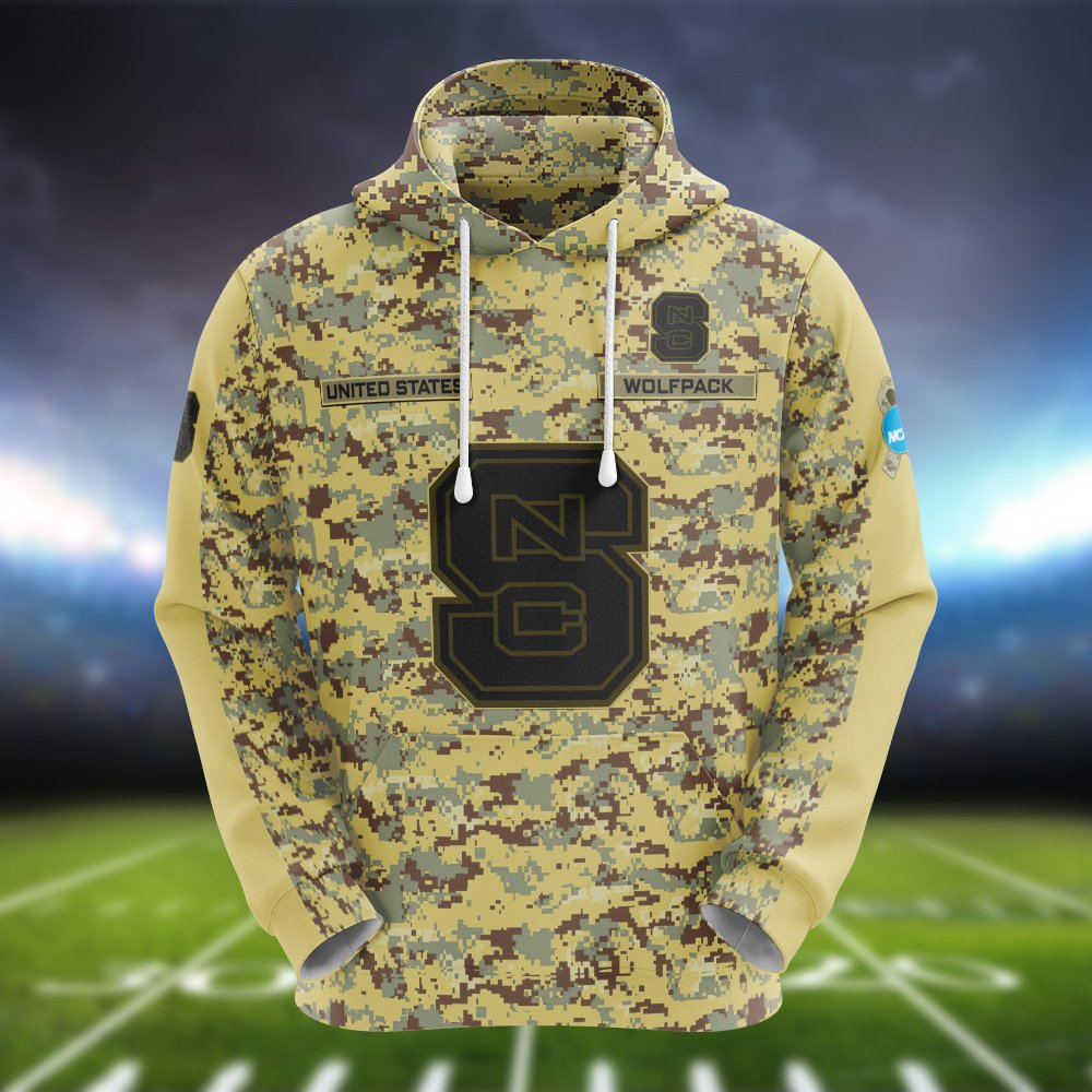 Alternative view of NC State Wolfpack Camouflage Hoodie, Sweatshirt, T-shirt, Zipper 2024 Version Customized  Your Name And Number, Shirts For Football Fans, Sport Gifts ETHY-53721