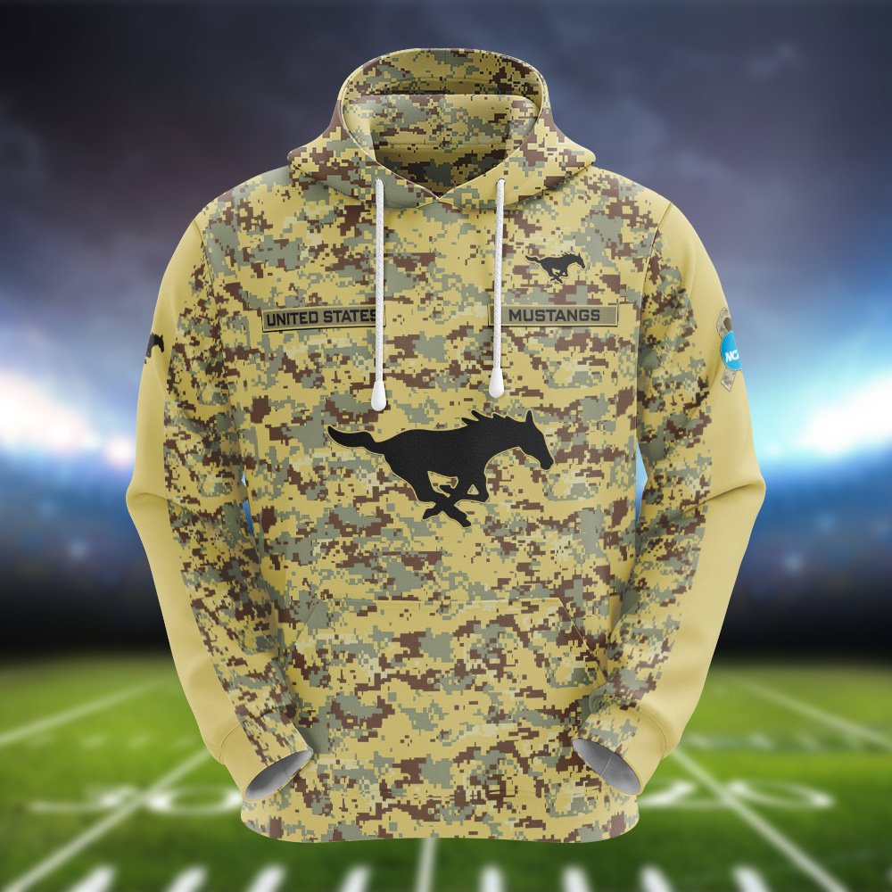 Alternative view of SMU Mustangs Camouflage Hoodie, Sweatshirt, T-shirt, Zipper 2024 Version Customized  Your Name And Number, Shirts For Football Fans, Sport Gifts ETHY-53721