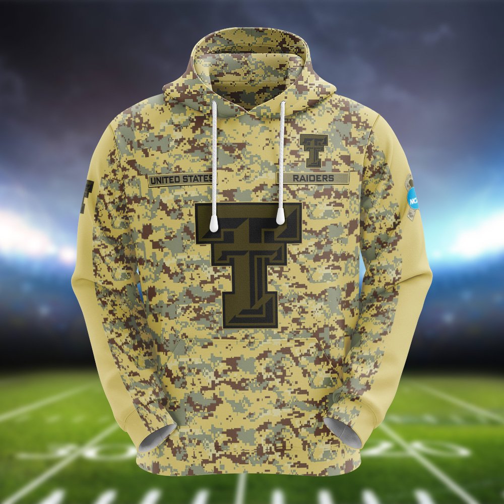Alternative view of Texas Tech Red Raiders Camouflage Hoodie, Sweatshirt, T-shirt, Zipper 2024 Version Customized  Your Name And Number, Shirts For Football Fans, Sport Gifts ETHY-53721