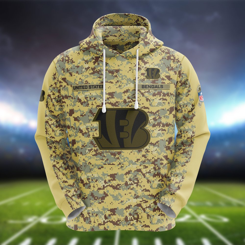 Alternative view of Cincinnati Bengals Camouflage Hoodie, Sweatshirt, T-shirt, Zipper 2024 Version Customized  Your Name And Number, Shirts For Football Fans, Sport Gifts ETHY-53721