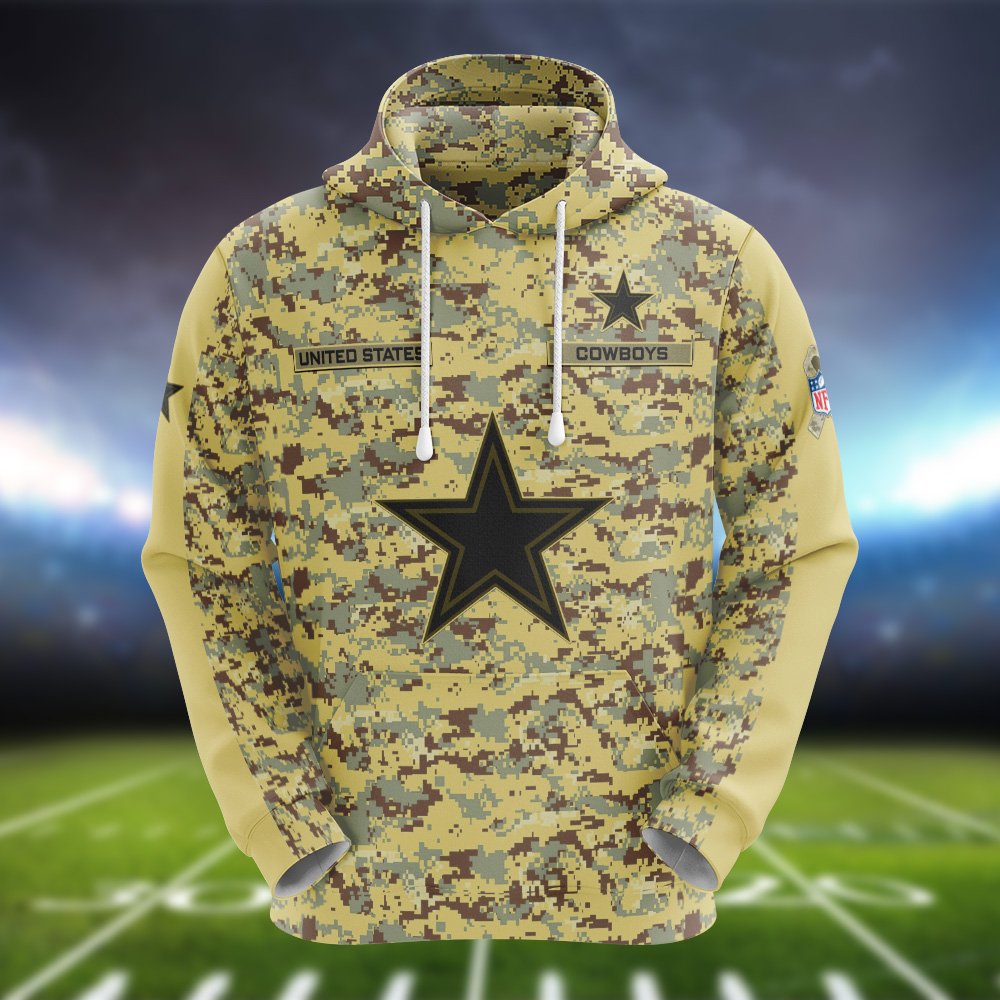 Alternative view of Dallas Cowboys Camouflage Hoodie, Sweatshirt, T-shirt, Zipper 2024 Version Customized  Your Name And Number, Shirts For Football Fans, Sport Gifts ETHY-53721