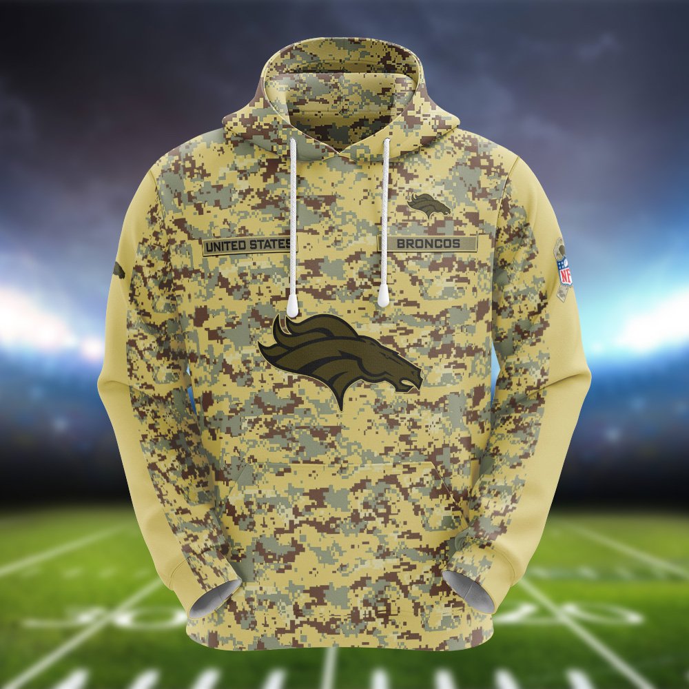 Alternative view of Denver Broncos Camouflage Hoodie, Sweatshirt, T-shirt, Zipper 2024 Version Customized  Your Name And Number, Shirts For Football Fans, Sport Gifts ETHY-53721