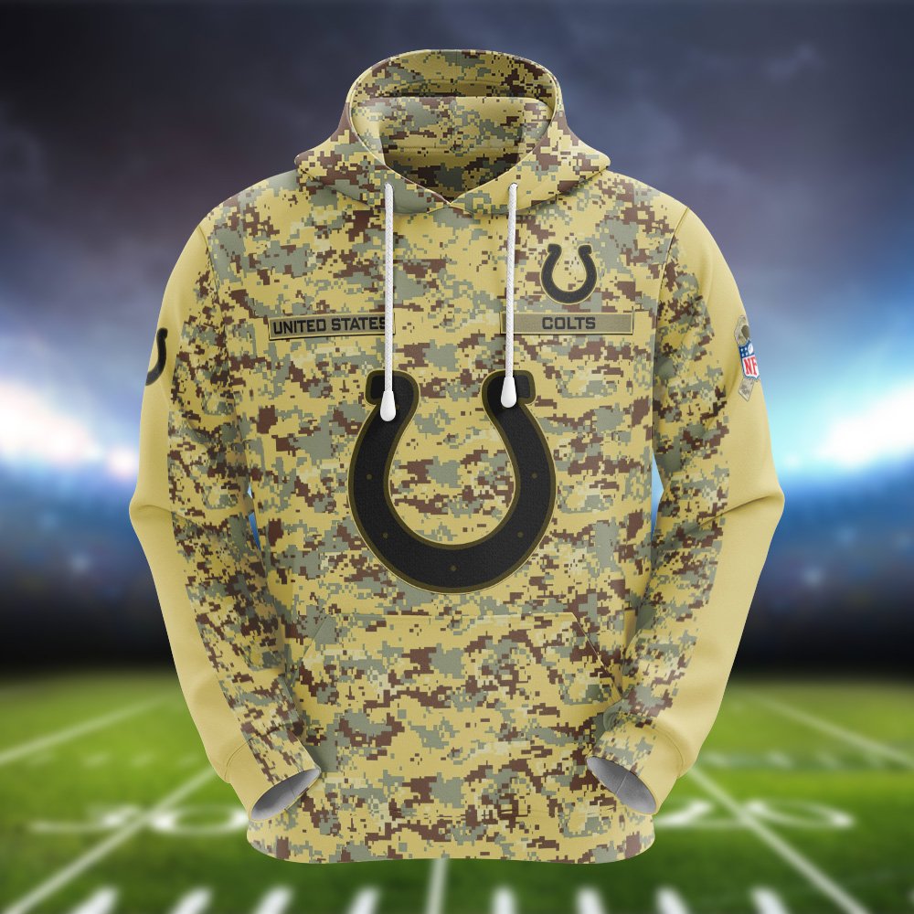 Alternative view of Indianapolis Colts Camouflage Hoodie, Sweatshirt, T-shirt, Zipper 2024 Version Customized  Your Name And Number, Shirts For Football Fans, Sport Gifts ETHY-53721