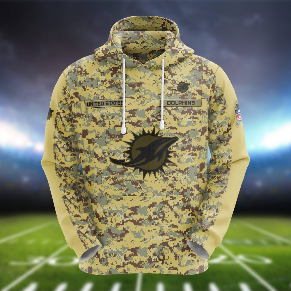 Alternative view of Miami Dolphins Camouflage Hoodie, Sweatshirt, T-shirt, Zipper 2024 Version Customized  Your Name And Number, Shirts For Football Fans, Sport Gifts ETHY-53721