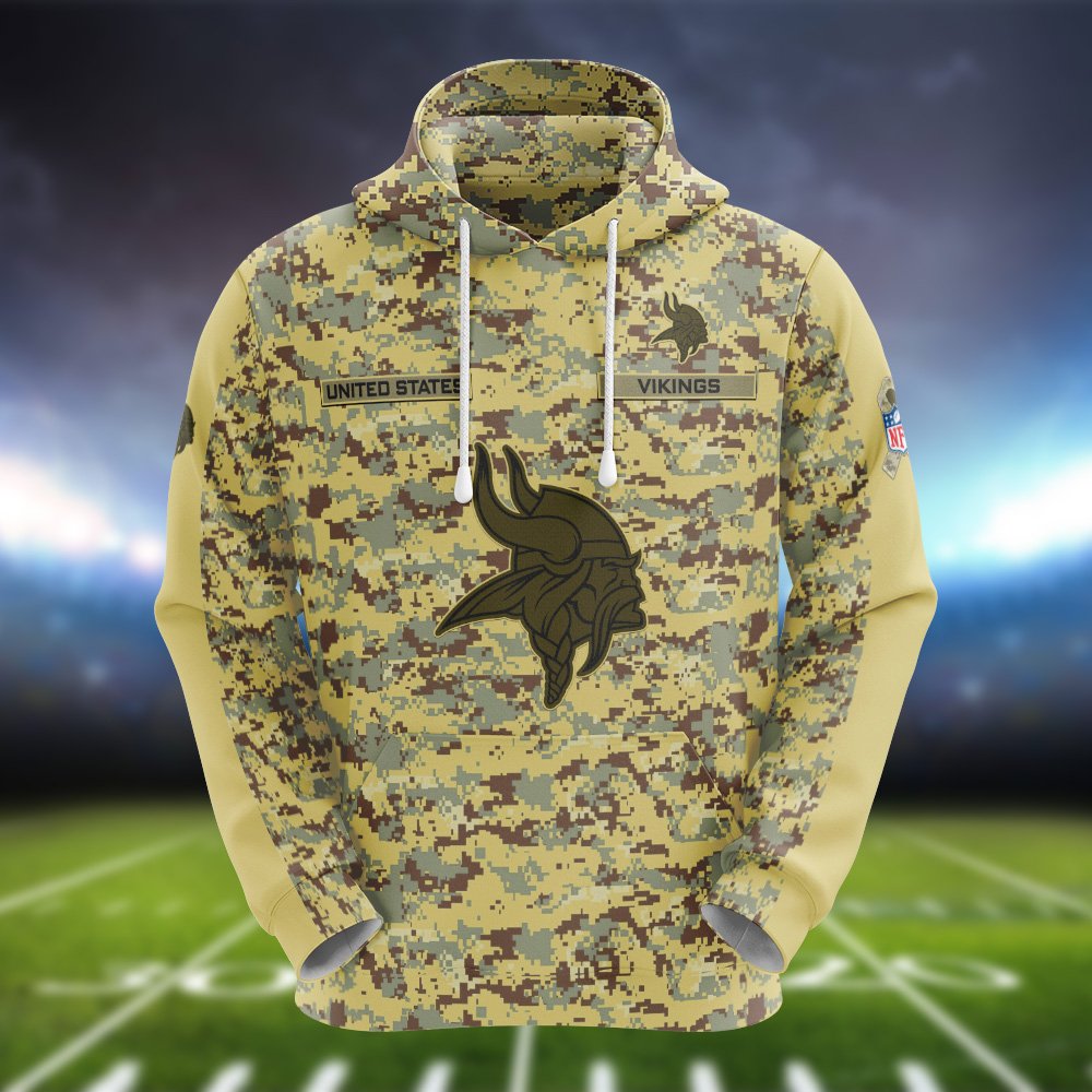 Alternative view of Minnesota Vikings Camouflage Hoodie, Sweatshirt, T-shirt, Zipper 2024 Version Customized  Your Name And Number, Shirts For Football Fans, Sport Gifts ETHY-53721