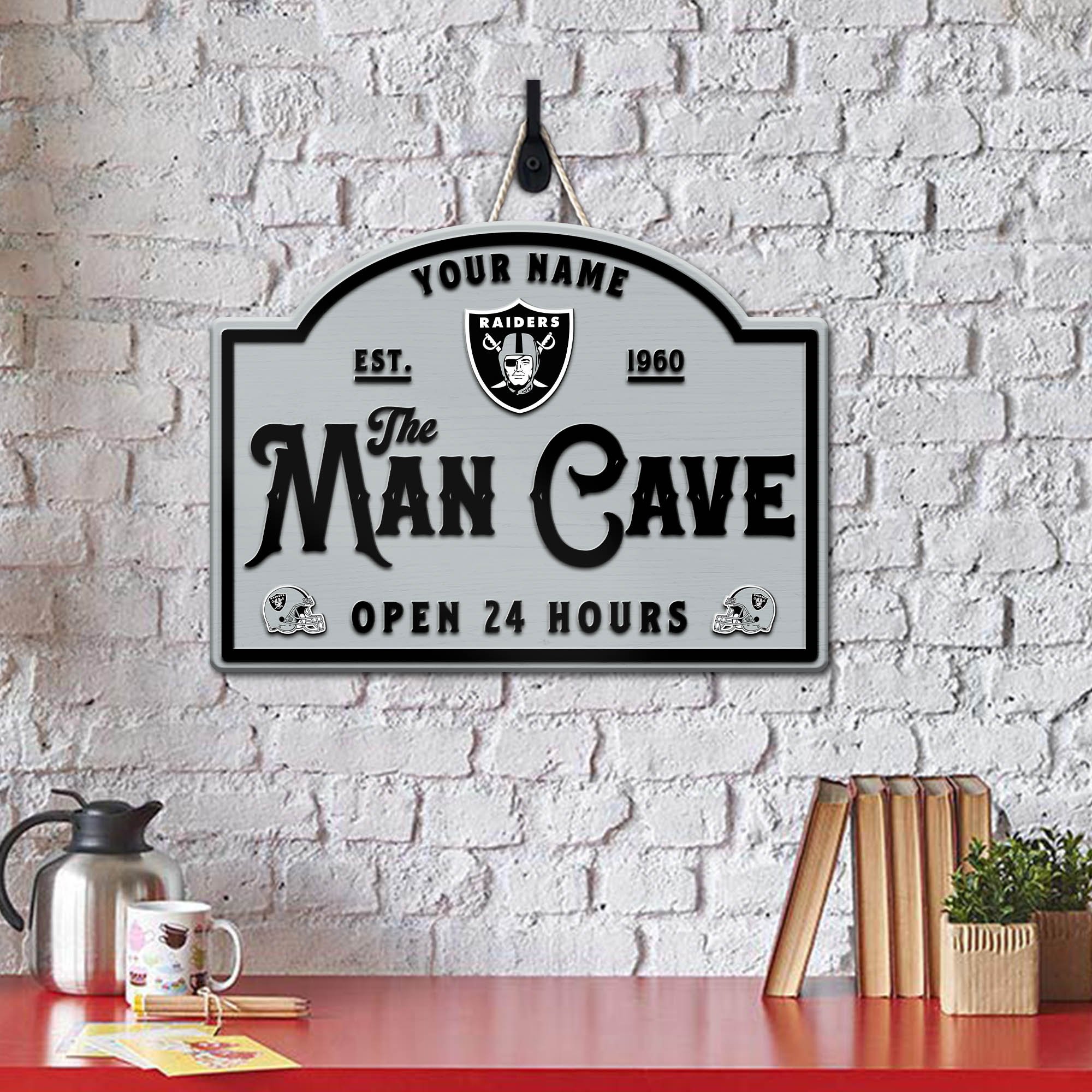 Alternative view of Las Vegas Raiders Shape Wooden Sign 2024 Version Personalized Your Name, Football Team Sign, Football Lover Gifts ETHY-58946