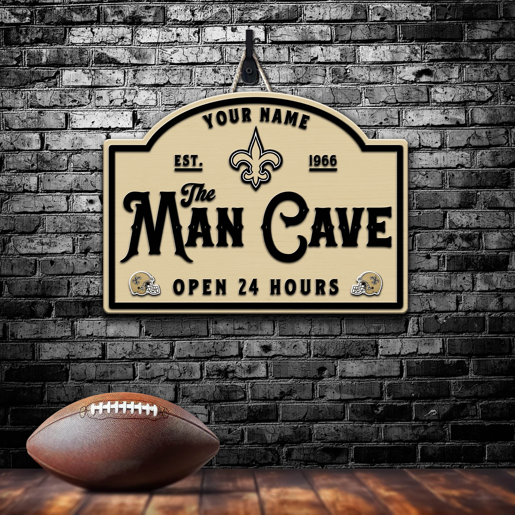 New Orleans Saints Shape Wooden Sign 2024 Version Personalized Your Name, Football Team Sign, Football Lover Gifts ETHY-58946