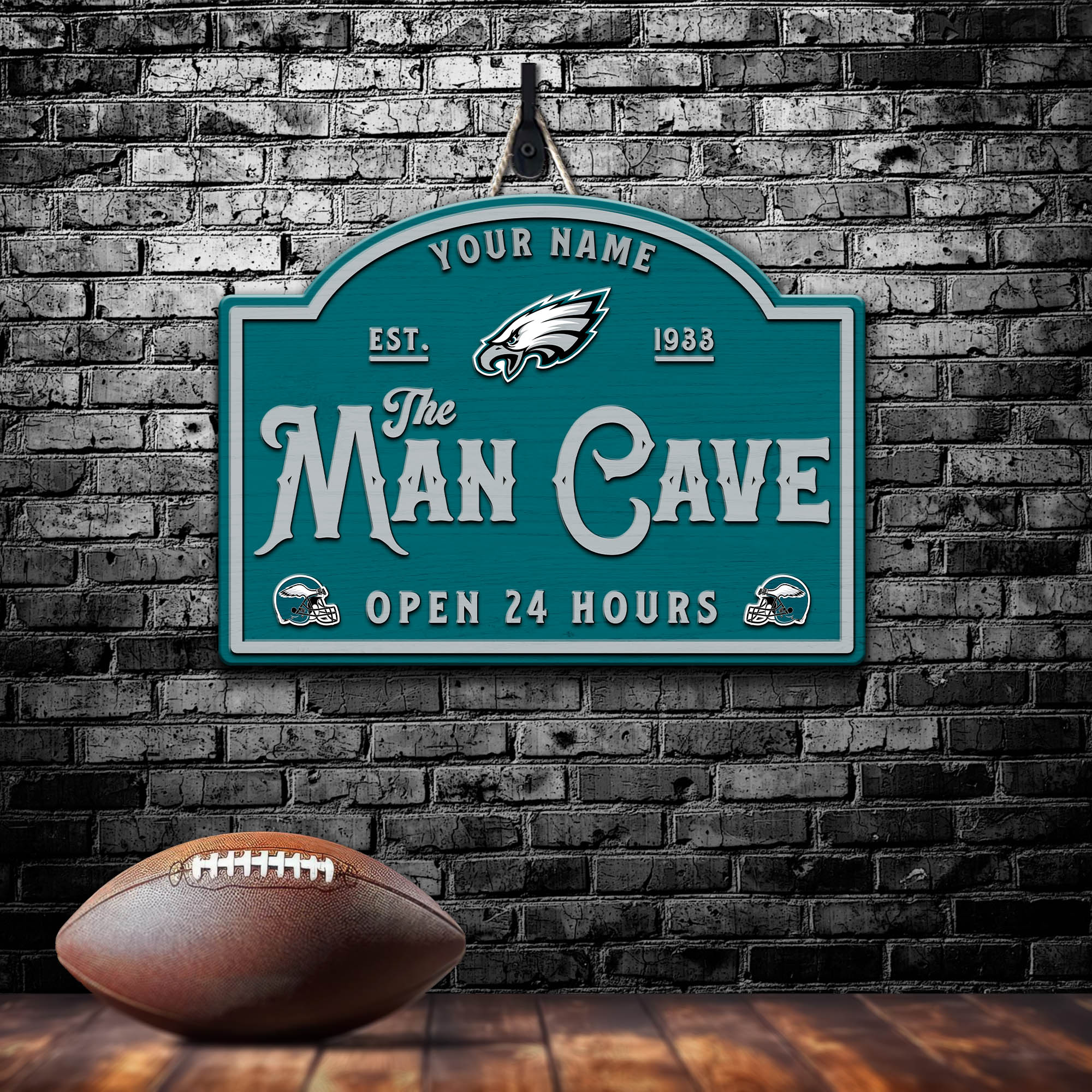 Philadelphia Eagles Shape Wooden Sign 2024 Version Personalized Your Name, Football Team Sign, Football Lover Gifts ETHY-58946