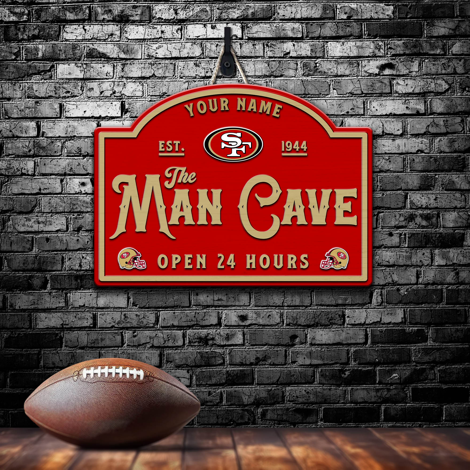 San Francisco 49ers Shape Wooden Sign 2024 Version Personalized Your Name, Football Team Sign, Football Lover Gifts ETHY-58946