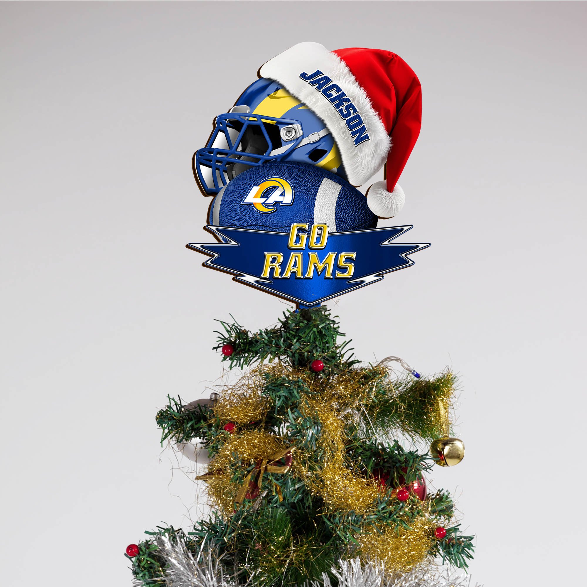Alternative view of Los Angeles Rams Tree Topper 2024 Version Custom Your Name, Christmas Tree Topper For Sport Lovers, Christmas Tree Decor, Sport Gifts ETHY-62754