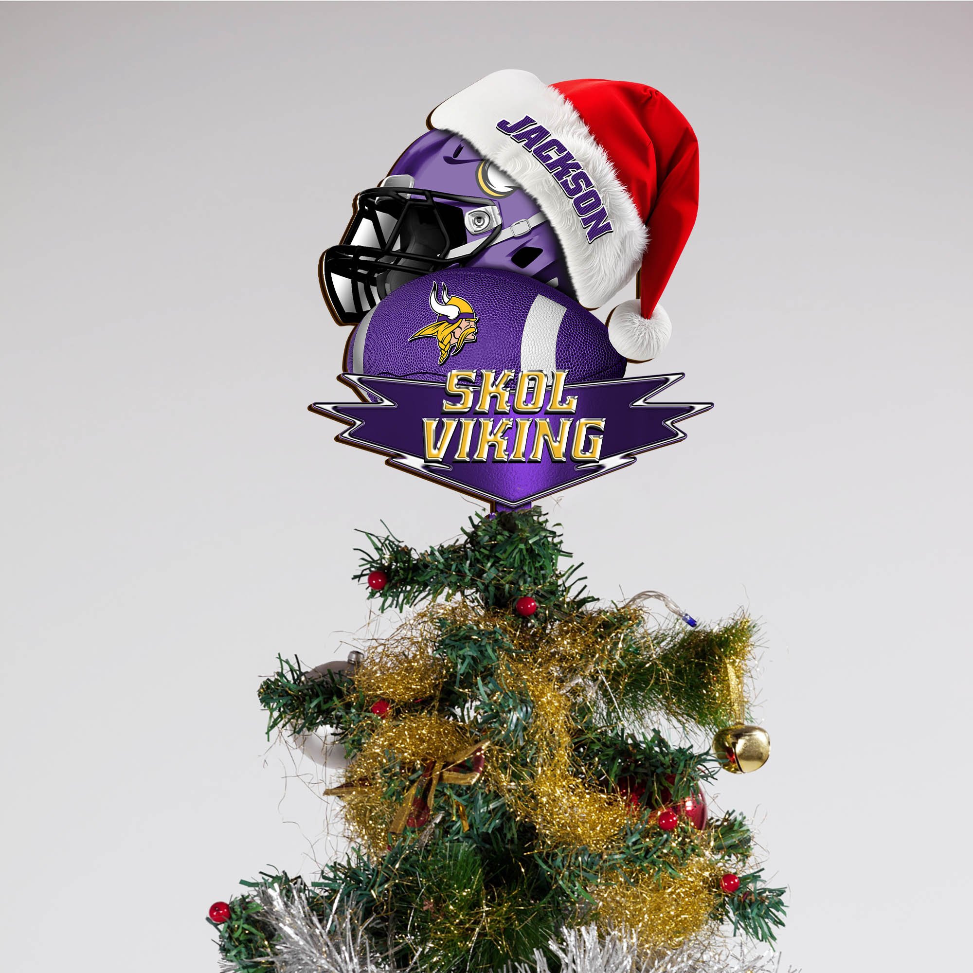 Alternative view of Minnesota Vikings Tree Topper 2024 Version Custom Your Name, Christmas Tree Topper For Sport Lovers, Christmas Tree Decor, Sport Gifts ETHY-62754