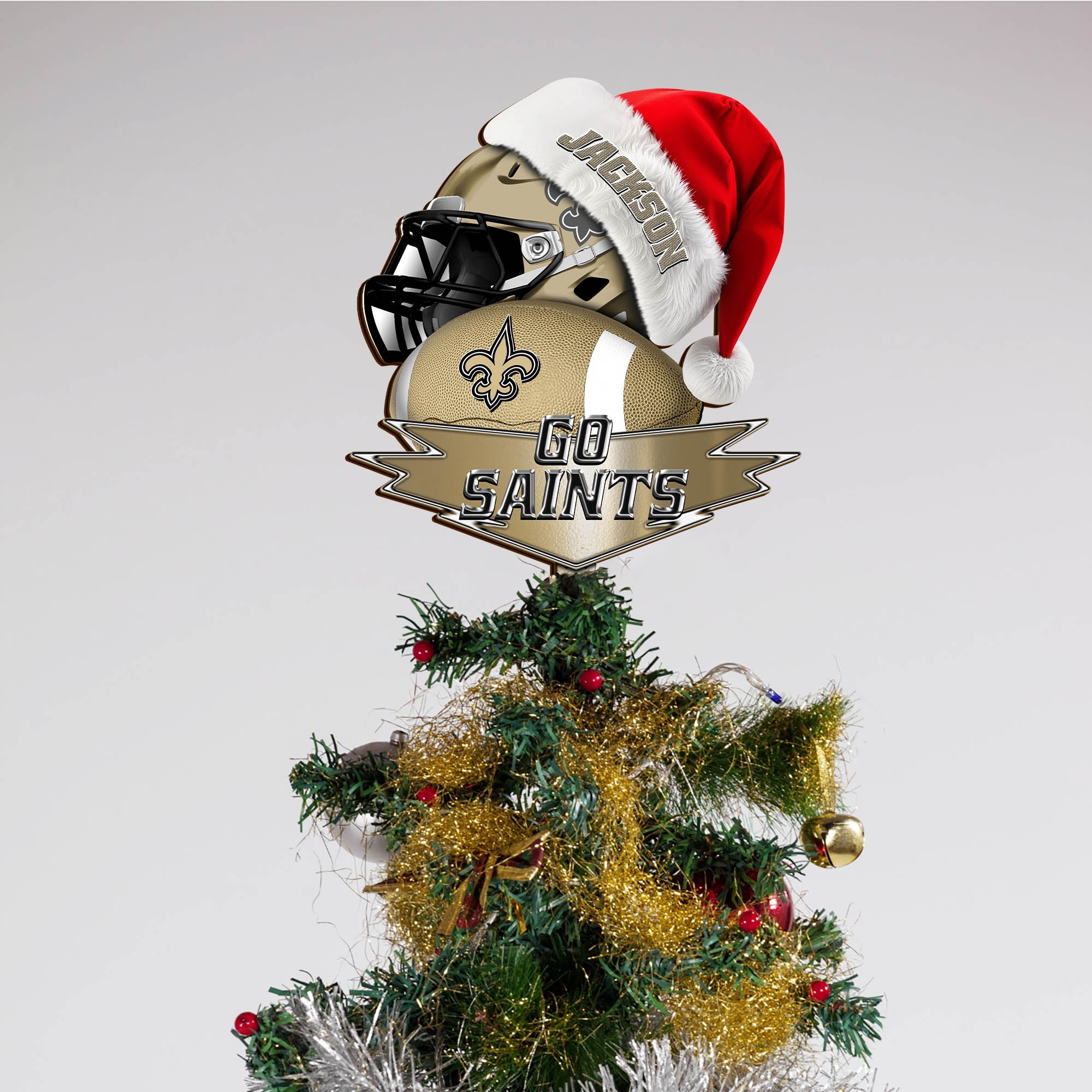 Alternative view of New Orleans Saints Tree Topper 2024 Version Custom Your Name, Christmas Tree Topper For Sport Lovers, Christmas Tree Decor, Sport Gifts ETHY-62754