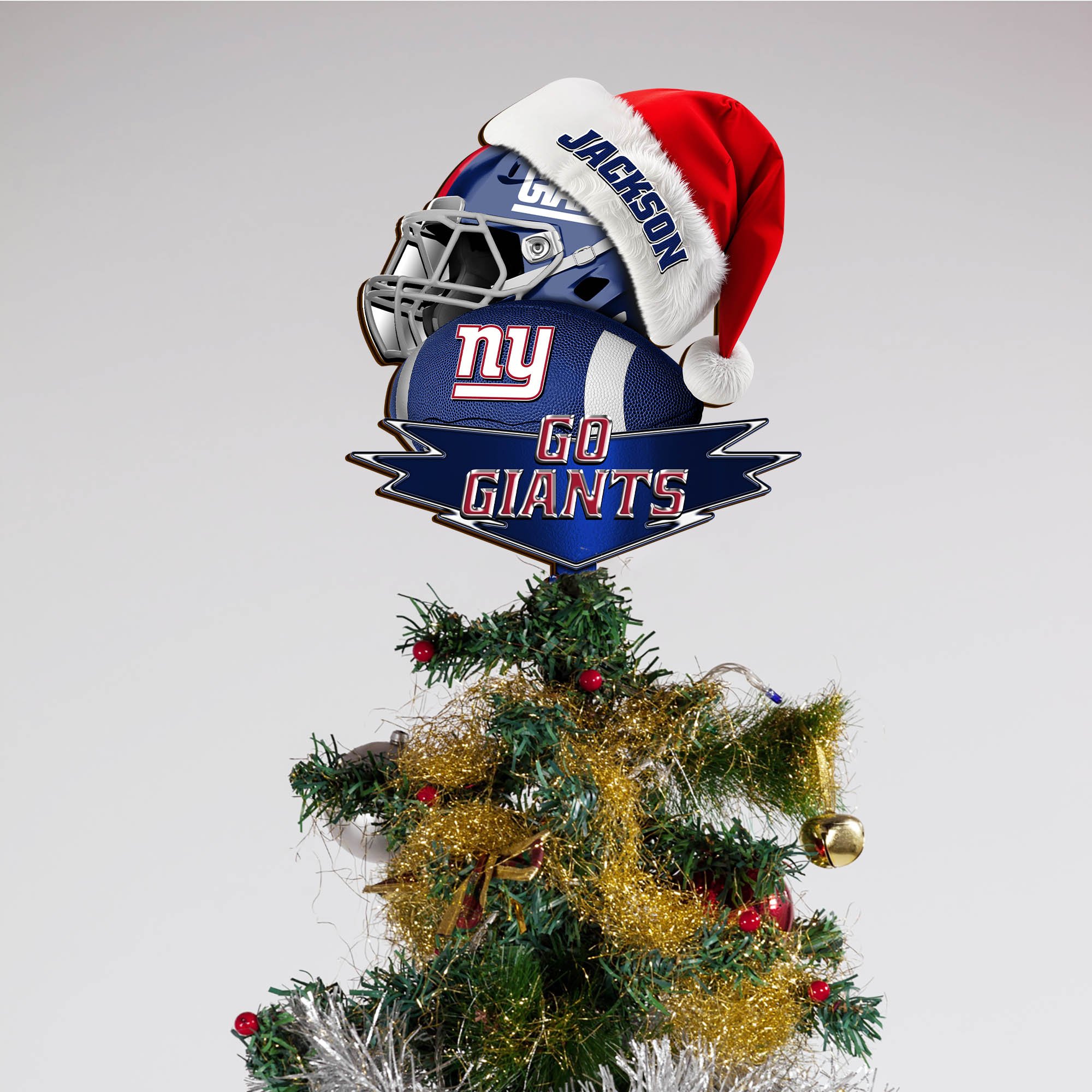 Alternative view of New York Giants Tree Topper 2024 Version Custom Your Name, Christmas Tree Topper For Sport Lovers, Christmas Tree Decor, Sport Gifts ETHY-62754