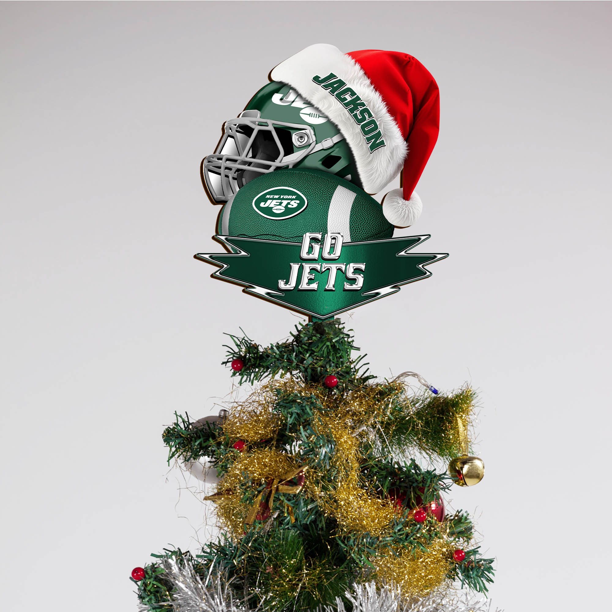Alternative view of New York Jets Tree Topper 2024 Version Custom Your Name, Christmas Tree Topper For Sport Lovers, Christmas Tree Decor, Sport Gifts ETHY-62754
