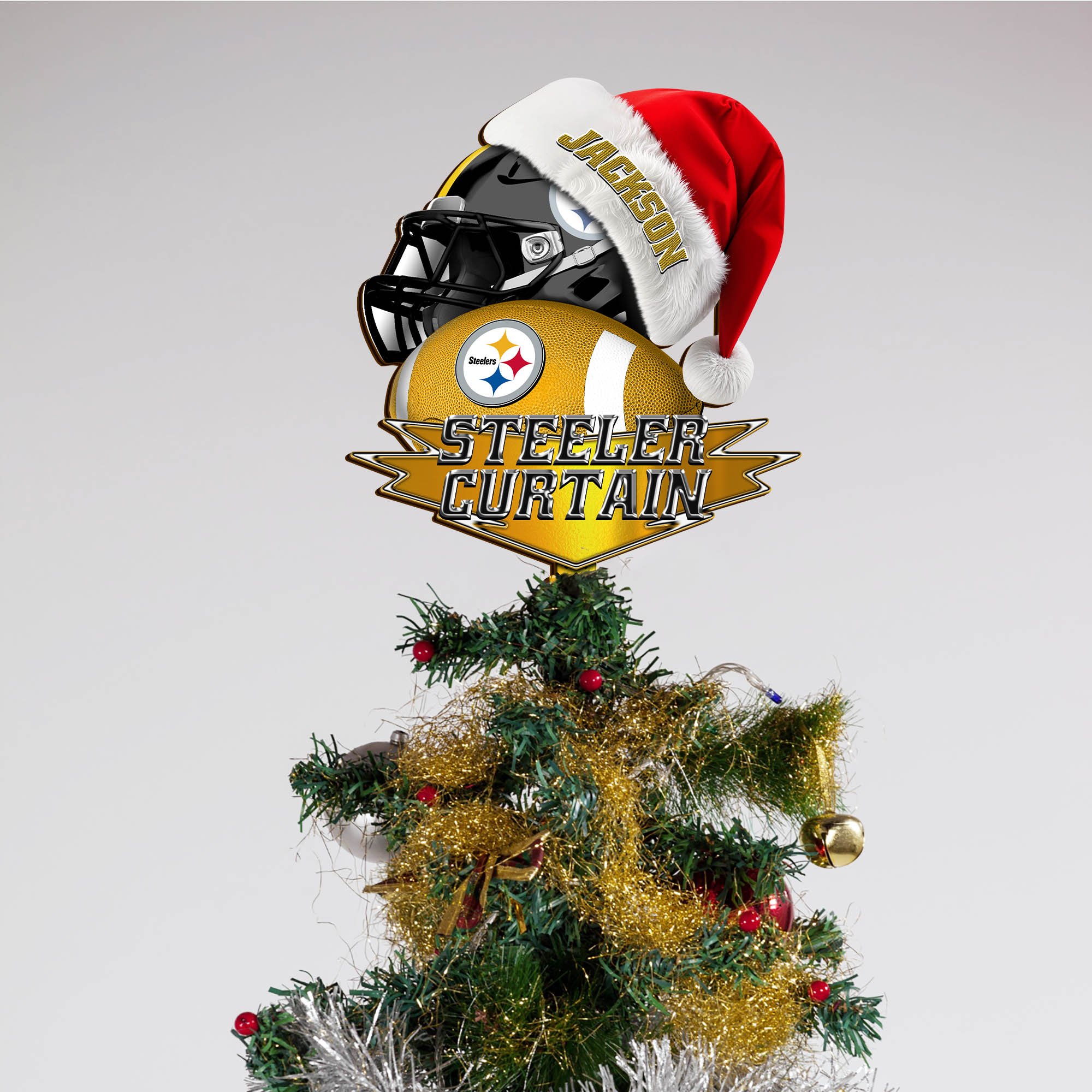 Alternative view of Pittsburgh Steelers Tree Topper 2024 Version Custom Your Name, Christmas Tree Topper For Sport Lovers, Christmas Tree Decor, Sport Gifts ETHY-62754