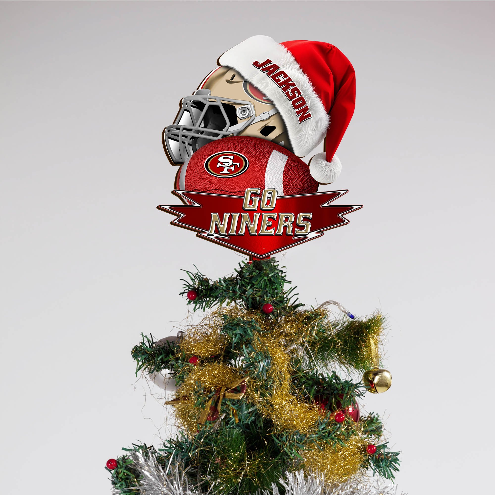 Alternative view of San Francisco 49ers Tree Topper 2024 Version Custom Your Name, Christmas Tree Topper For Sport Lovers, Christmas Tree Decor, Sport Gifts ETHY-62754