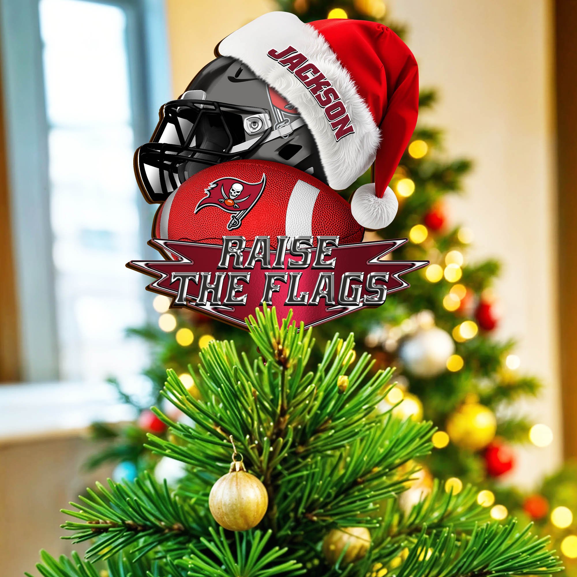 Tampa Bay Buccaneers Tree Topper 2024 Version Custom Your Name, Christmas Tree Topper For Sport Lovers, Christmas Tree Decor, Sport Gifts ETHY-62754