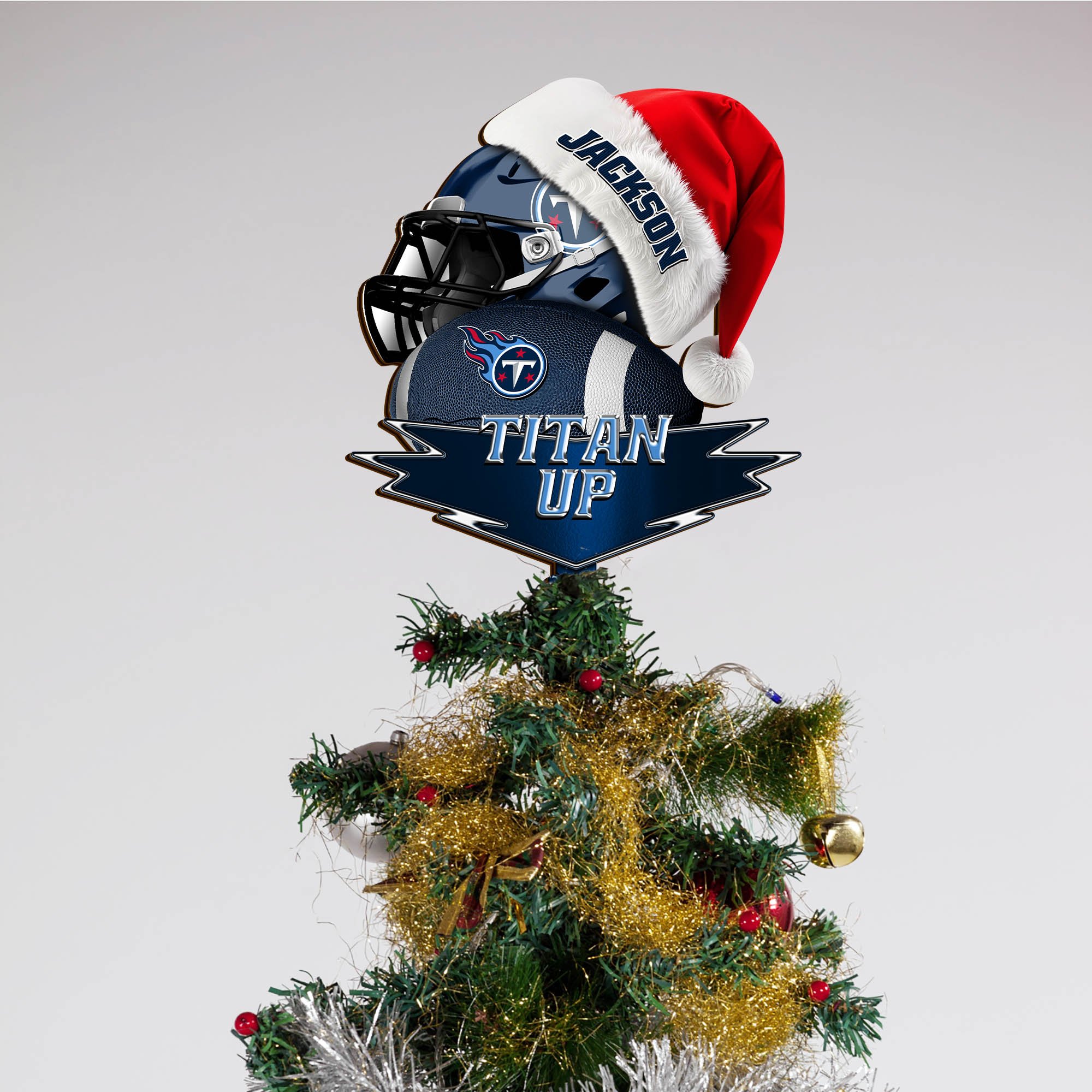 Alternative view of Tennessee Titans Tree Topper 2024 Version Custom Your Name, Christmas Tree Topper For Sport Lovers, Christmas Tree Decor, Sport Gifts ETHY-62754