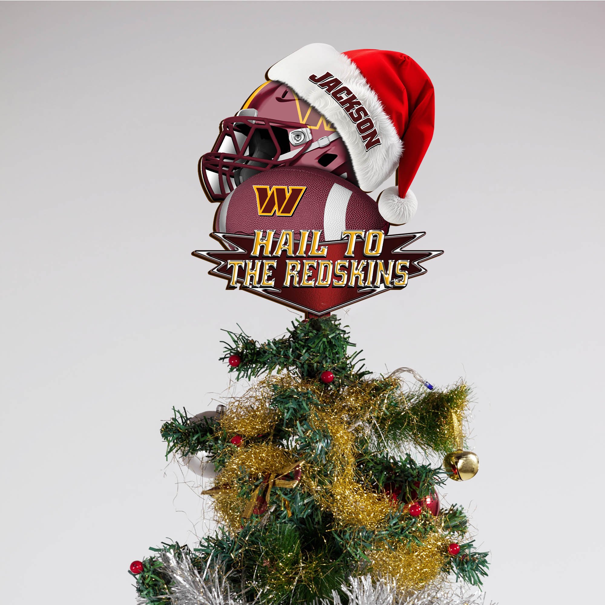 Alternative view of Washington Commanders Tree Topper 2024 Version Custom Your Name, Christmas Tree Topper For Sport Lovers, Christmas Tree Decor, Sport Gifts ETHY-62754