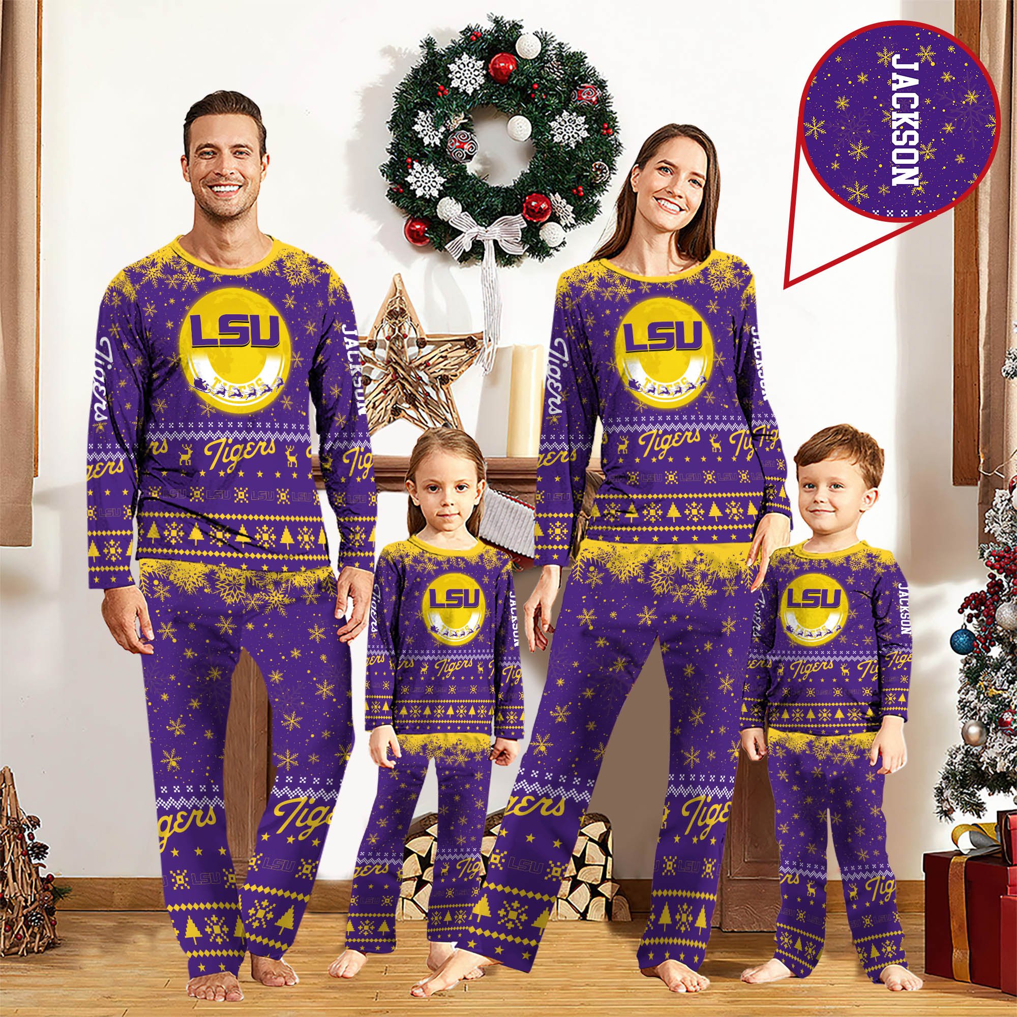 LSU TIGERS Sport Pajamas 2024 Version Personalized Your Name, Sport Pajamas For Family, Christmas Gifts For Fans, Gifts For Kid ETHY-62762
