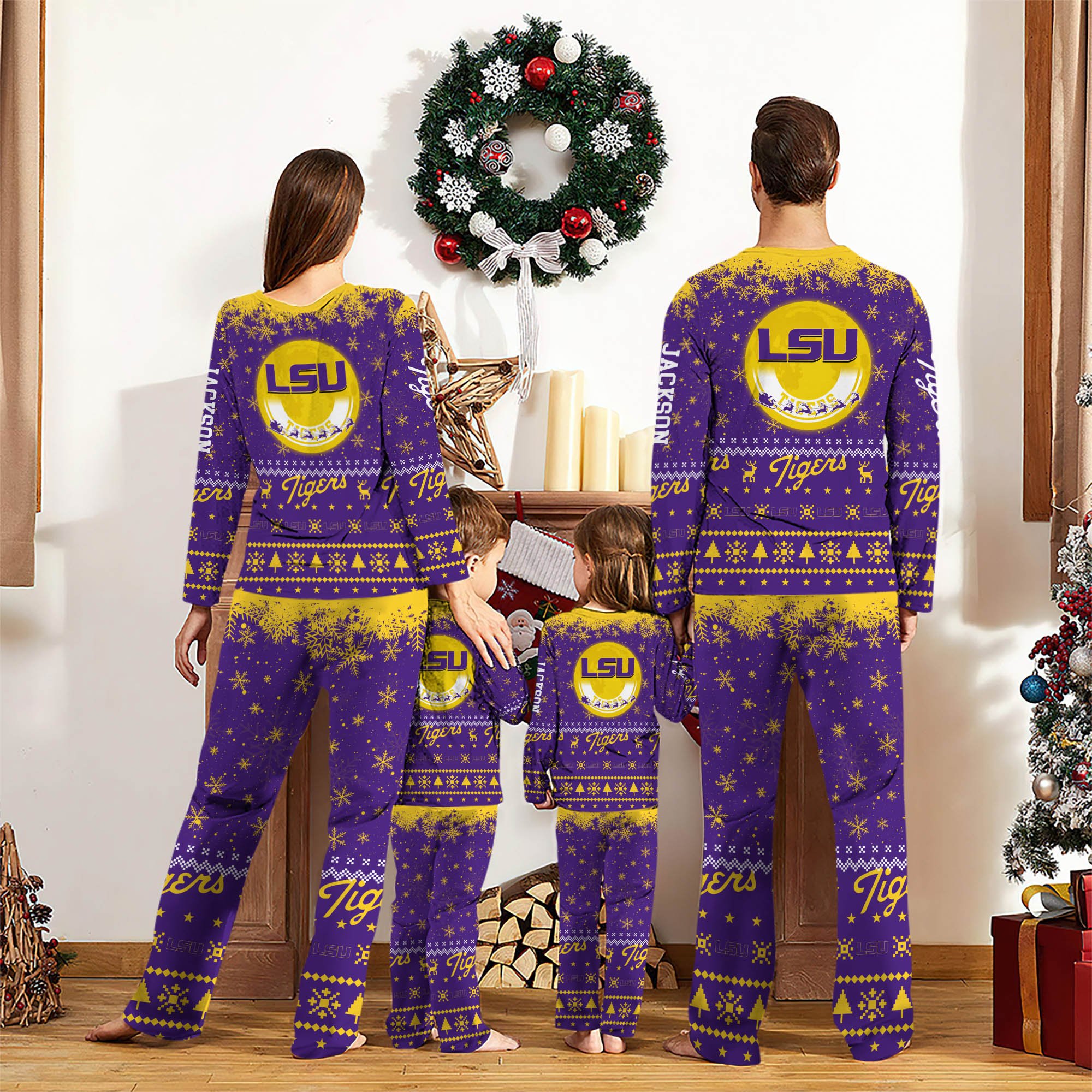 Alternative view of LSU TIGERS Sport Pajamas 2024 Version Personalized Your Name, Sport Pajamas For Family, Christmas Gifts For Fans, Gifts For Kid ETHY-62762