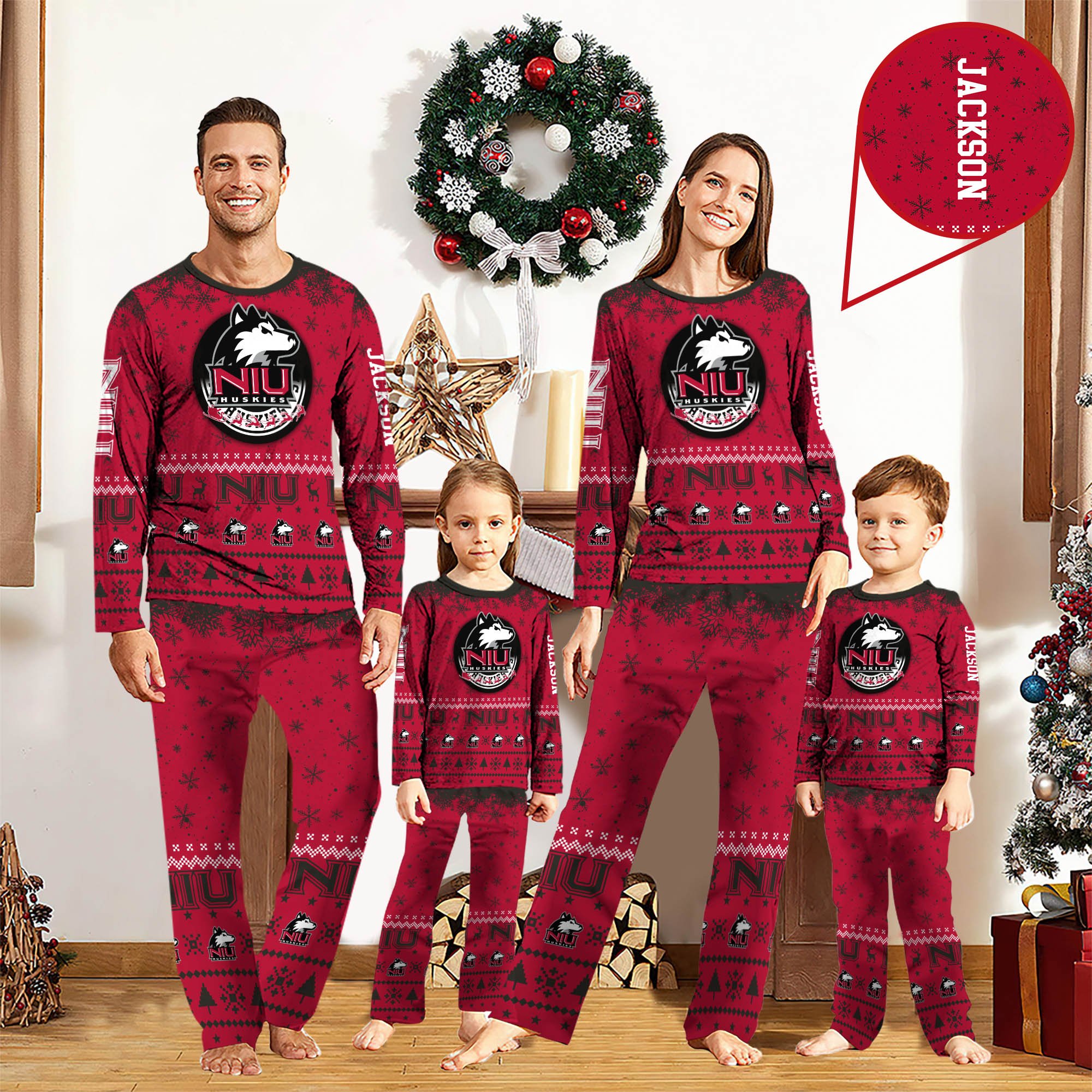 Northern Illinois Huskies Sport Pajamas 2024 Version Personalized Your Name, Sport Pajamas For Family, Christmas Gifts For Fans, Gifts For Kid ETHY-62762