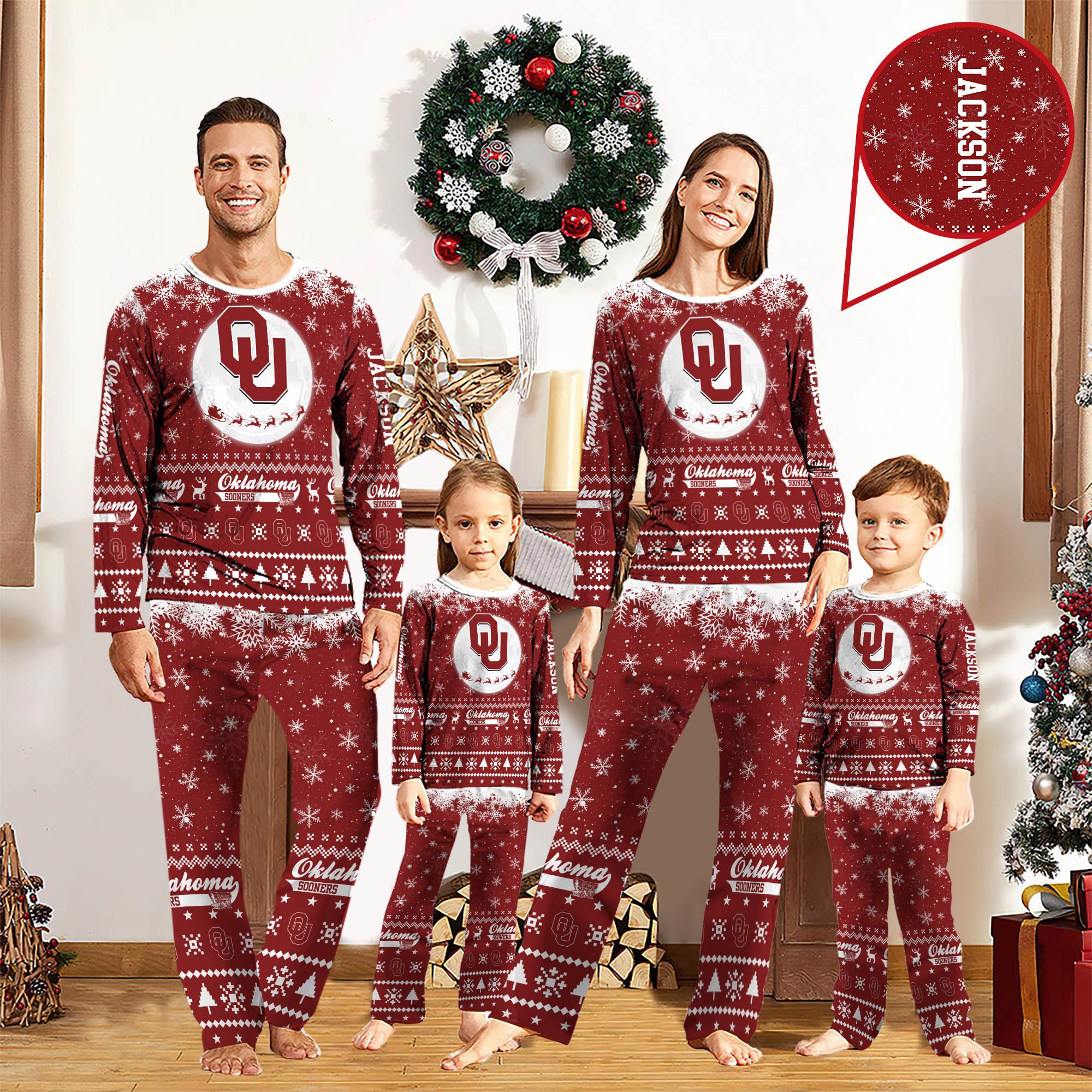 Oklahoma Sooners Sport Pajamas 2024 Version Personalized Your Name, Sport Pajamas For Family, Christmas Gifts For Fans, Gifts For Kid ETHY-62762