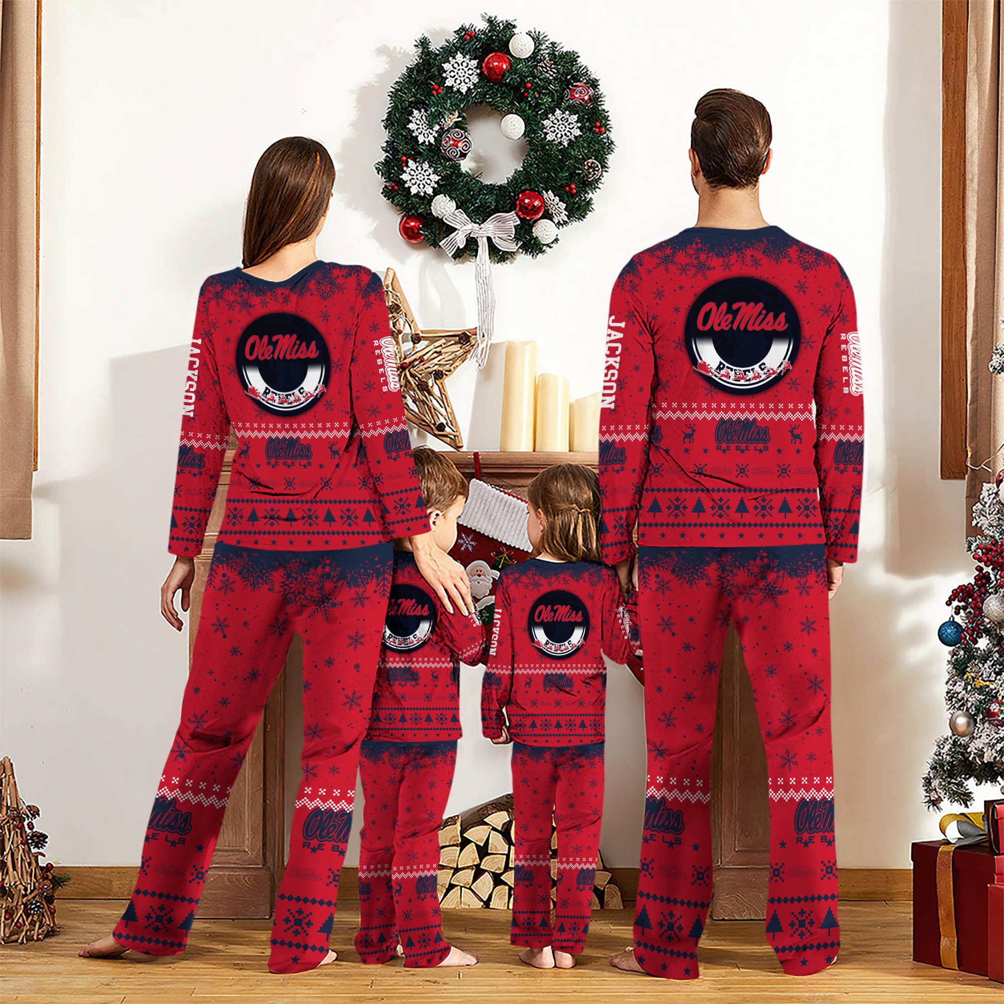 Alternative view of Ole Miss Rebels Sport Pajamas 2024 Version Personalized Your Name, Sport Pajamas For Family, Christmas Gifts For Fans, Gifts For Kid ETHY-62762