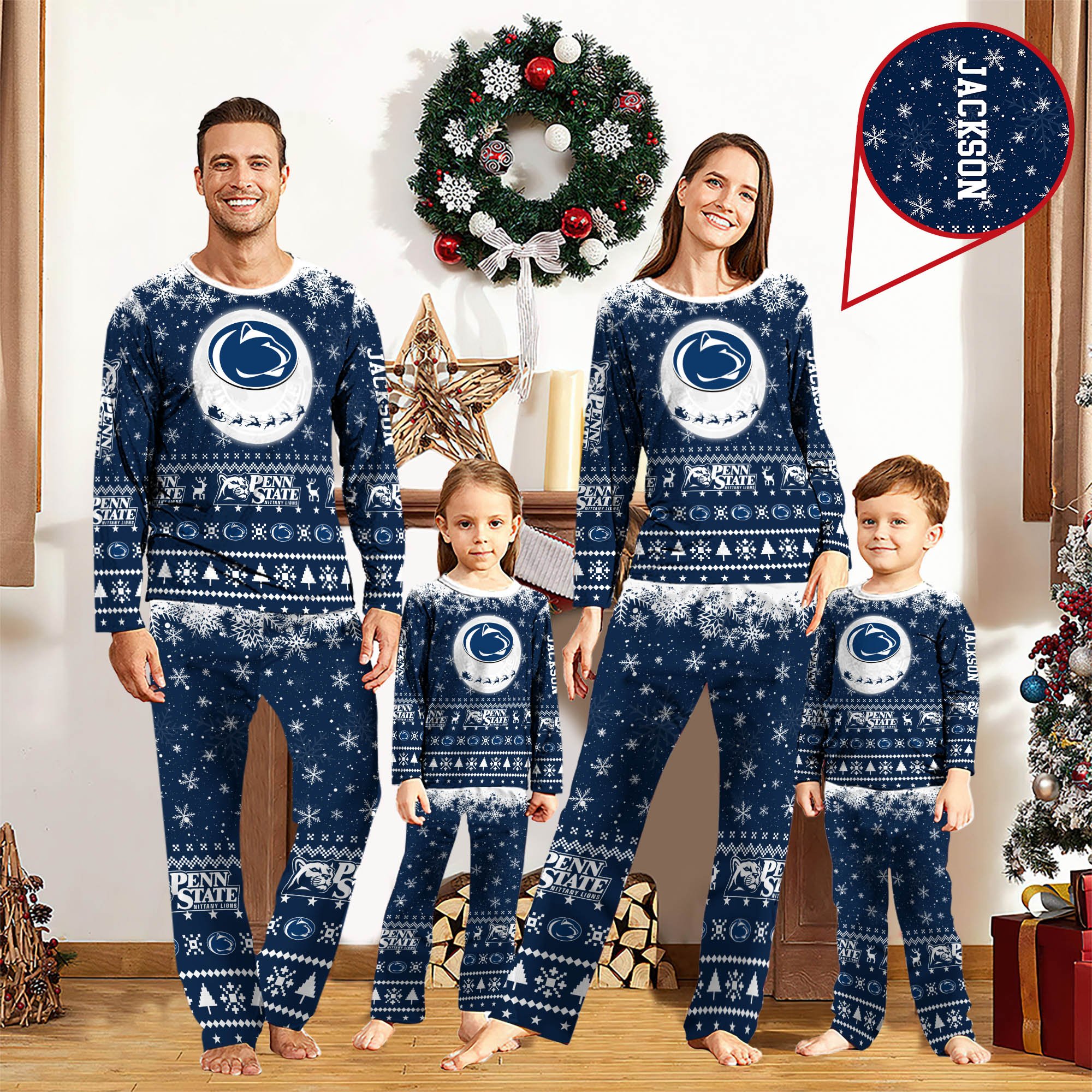 Penn State Nittany Lions Sport Pajamas 2024 Version Personalized Your Name, Sport Pajamas For Family, Christmas Gifts For Fans, Gifts For Kid ETHY-62762