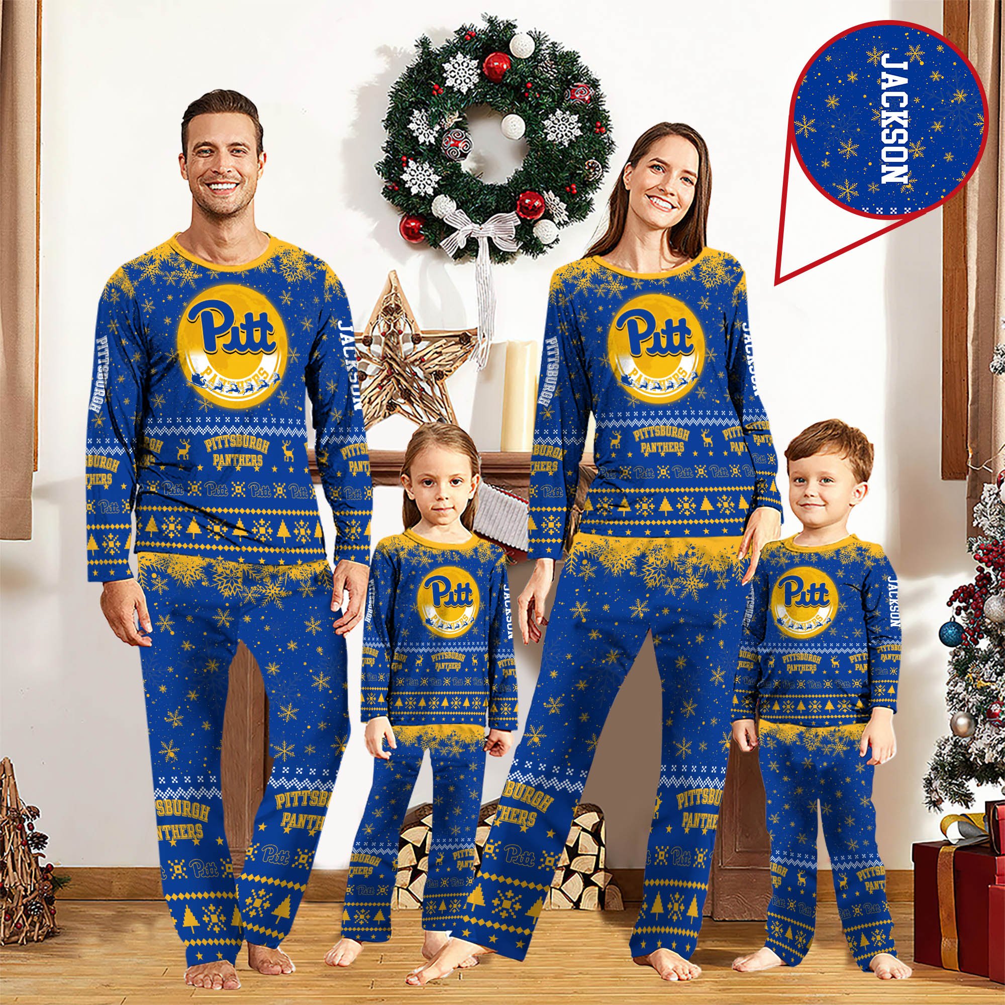 Pittsburgh Panthers Sport Pajamas 2024 Version Personalized Your Name, Sport Pajamas For Family, Christmas Gifts For Fans, Gifts For Kid ETHY-62762