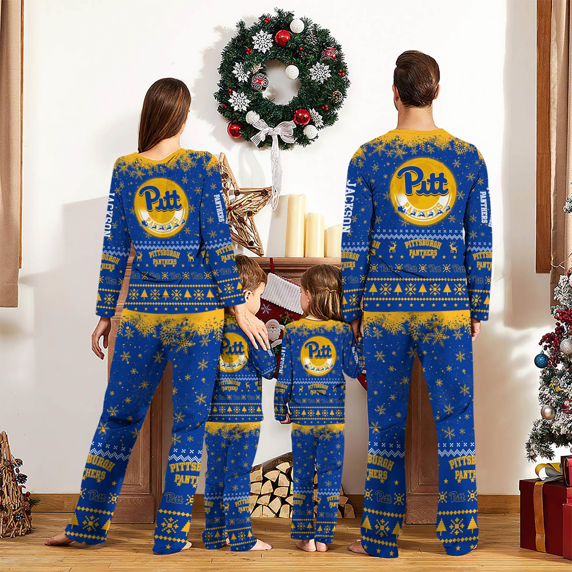 Alternative view of Pittsburgh Panthers Sport Pajamas 2024 Version Personalized Your Name, Sport Pajamas For Family, Christmas Gifts For Fans, Gifts For Kid ETHY-62762