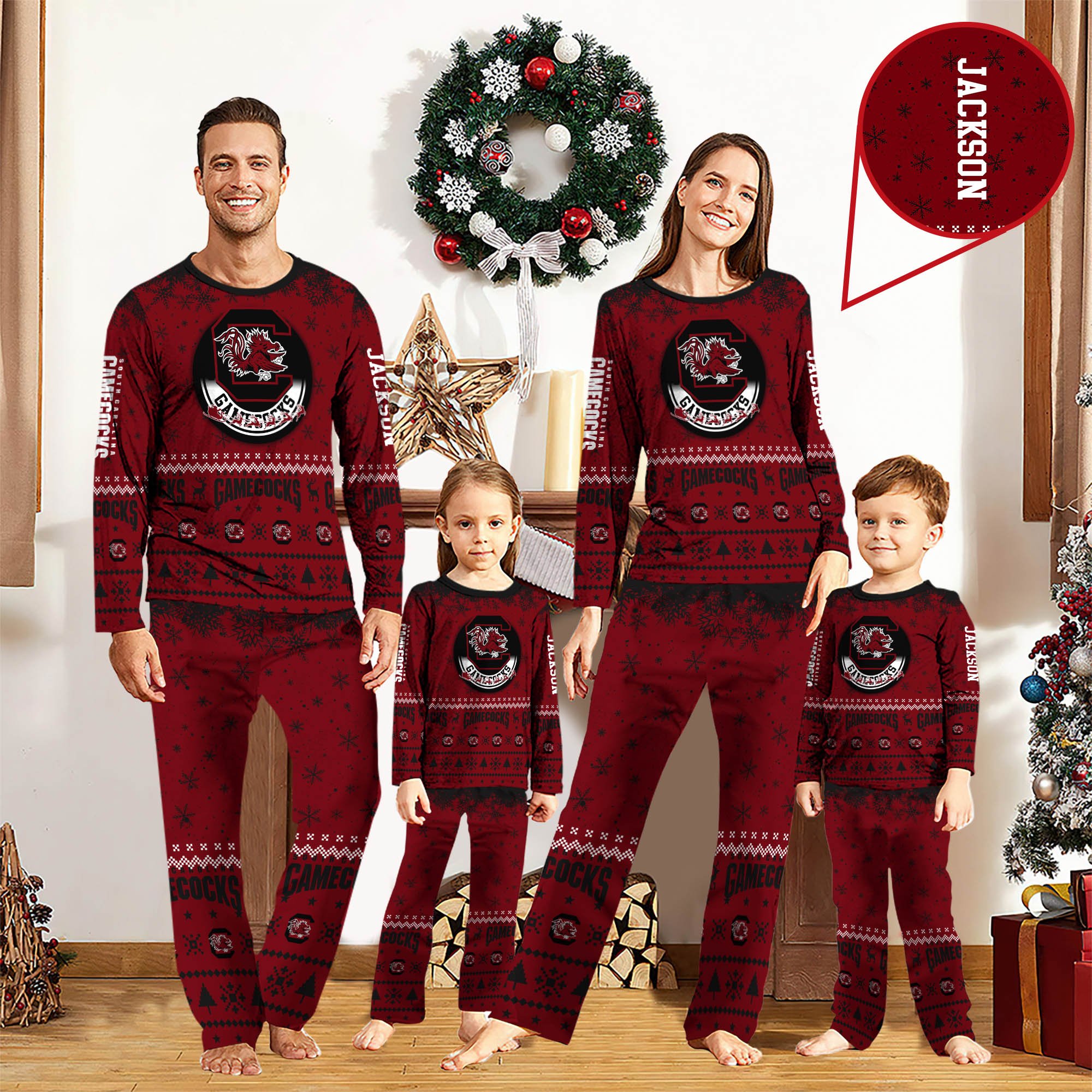 South Carolina Gamecocks Sport Pajamas 2024 Version Personalized Your Name, Sport Pajamas For Family, Christmas Gifts For Fans, Gifts For Kid ETHY-62762