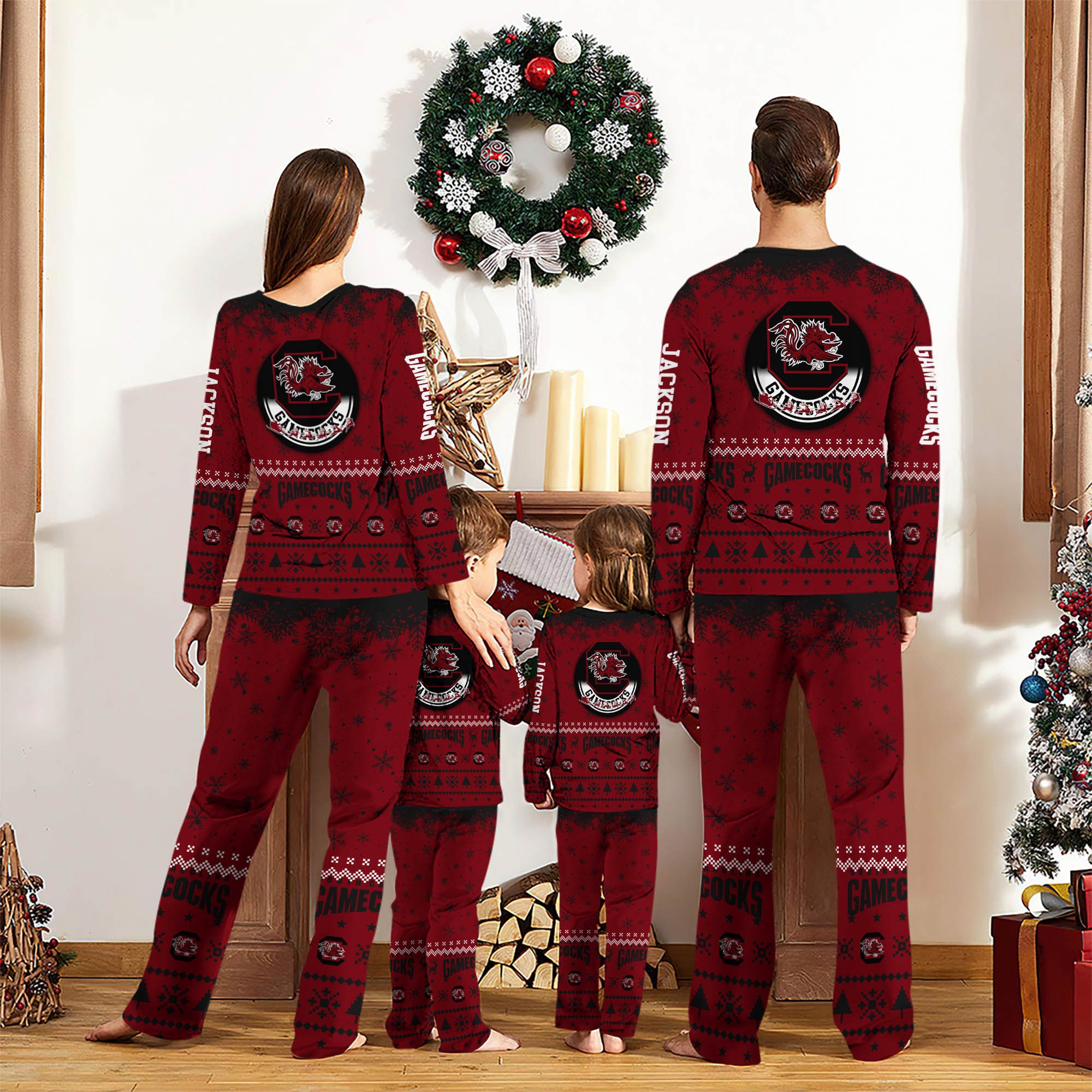 Alternative view of South Carolina Gamecocks Sport Pajamas 2024 Version Personalized Your Name, Sport Pajamas For Family, Christmas Gifts For Fans, Gifts For Kid ETHY-62762