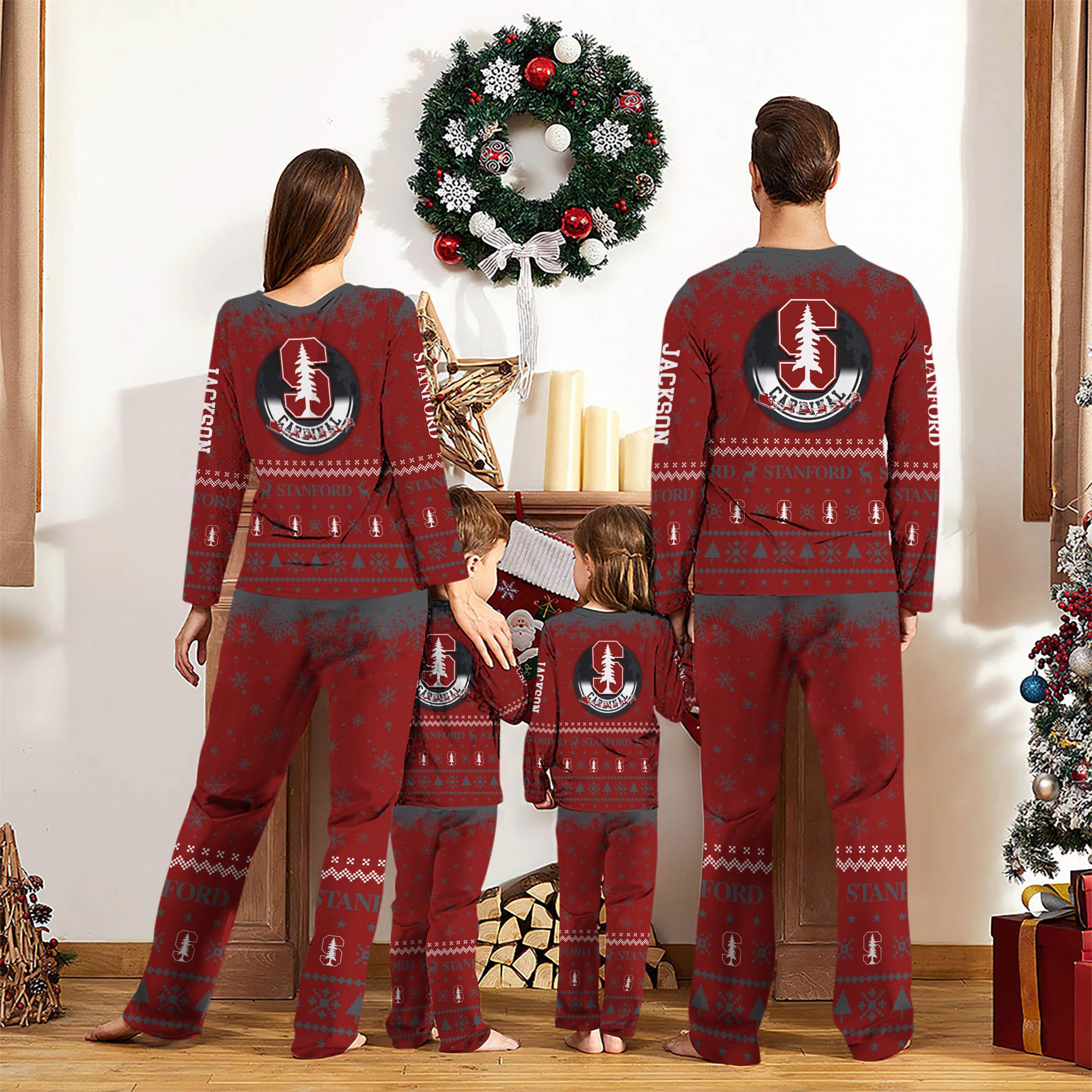 Alternative view of Stanford Cardinal Sport Pajamas 2024 Version Personalized Your Name, Sport Pajamas For Family, Christmas Gifts For Fans, Gifts For Kid ETHY-62762