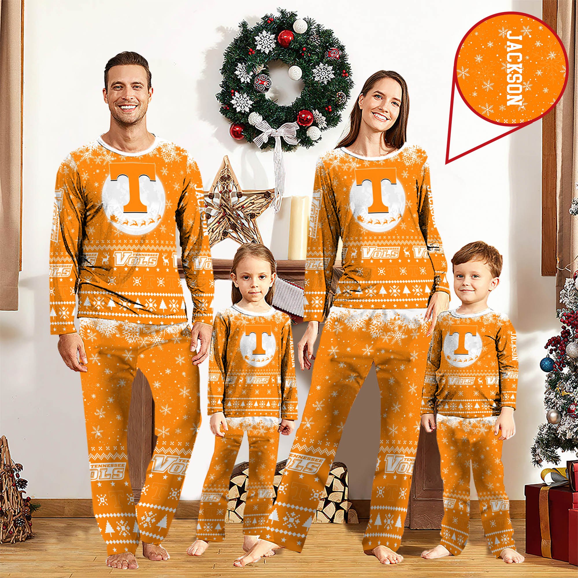 Tennessee Volunteers Sport Pajamas 2024 Version Personalized Your Name, Sport Pajamas For Family, Christmas Gifts For Fans, Gifts For Kid ETHY-62762