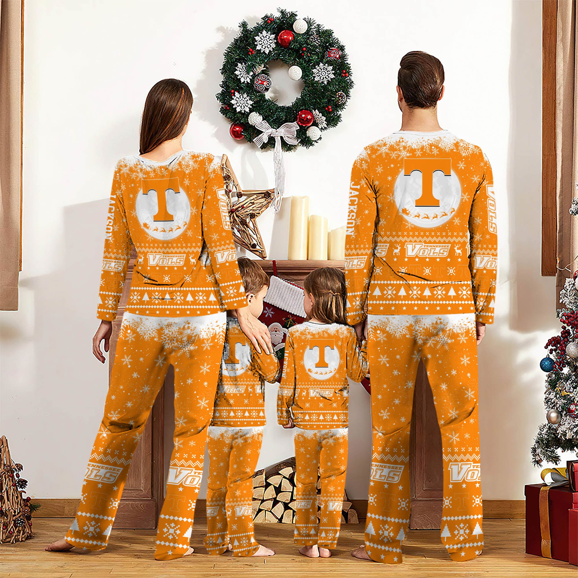 Alternative view of Tennessee Volunteers Sport Pajamas 2024 Version Personalized Your Name, Sport Pajamas For Family, Christmas Gifts For Fans, Gifts For Kid ETHY-62762