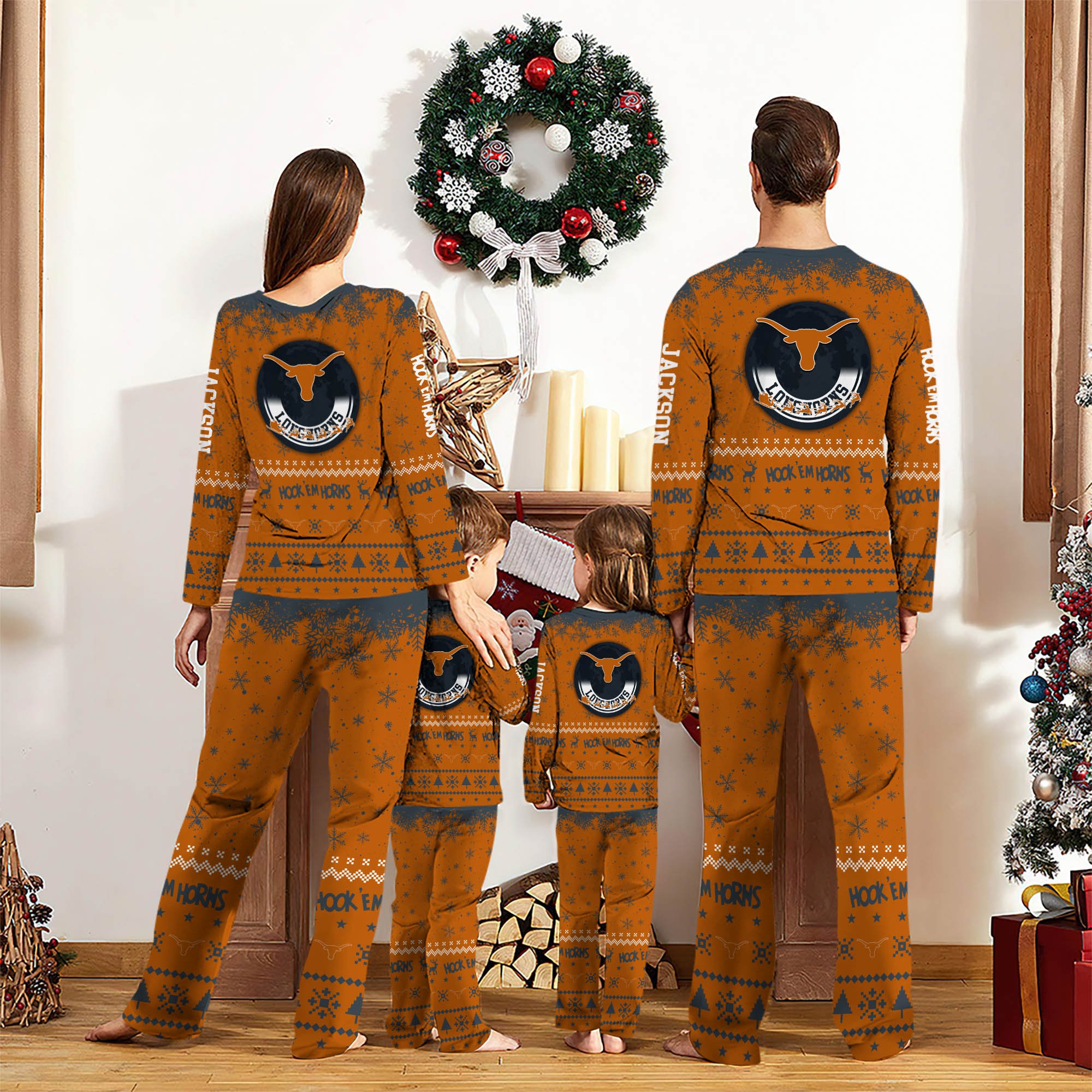 Alternative view of Texas Longhorns Sport Pajamas 2024 Version Personalized Your Name, Sport Pajamas For Family, Christmas Gifts For Fans, Gifts For Kid ETHY-62762