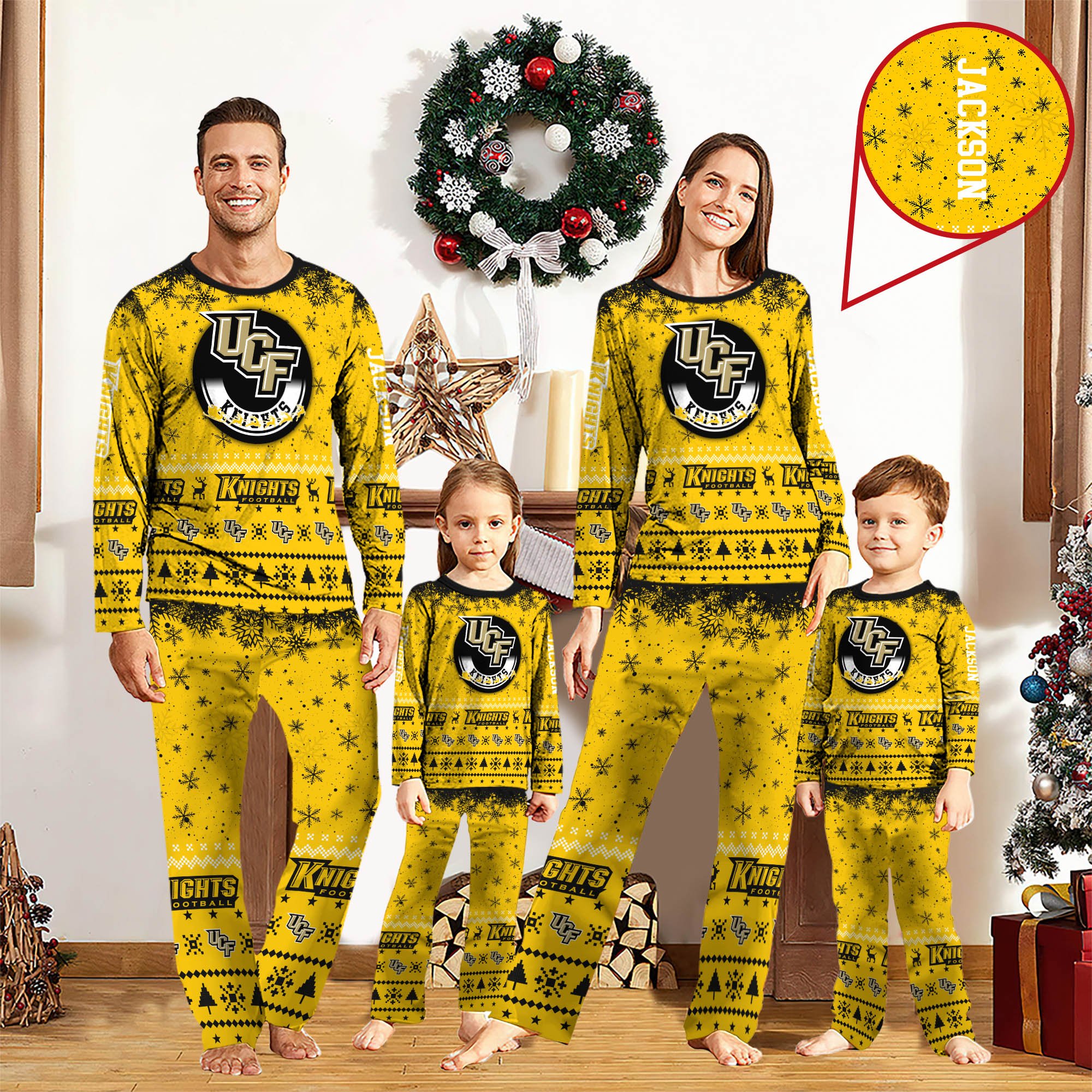 UCF Knights Sport Pajamas 2024 Version Personalized Your Name, Sport Pajamas For Family, Christmas Gifts For Fans, Gifts For Kid ETHY-62762